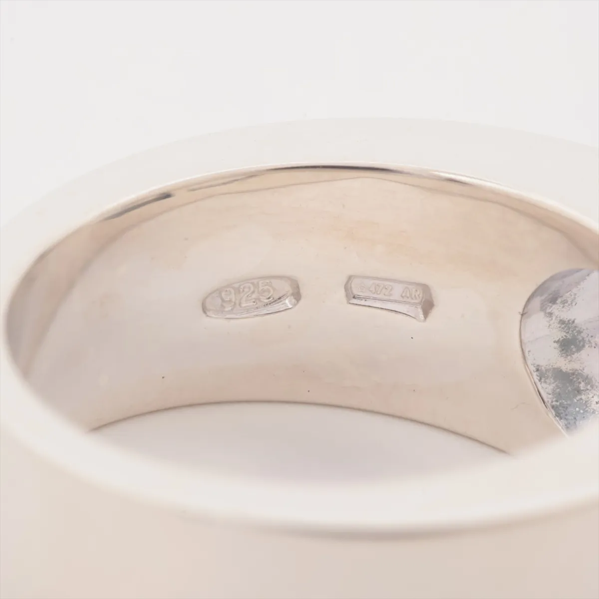 G-logo ring, size 9, 925 silver, 8.3g. Shows wear, tarnish, — view 5