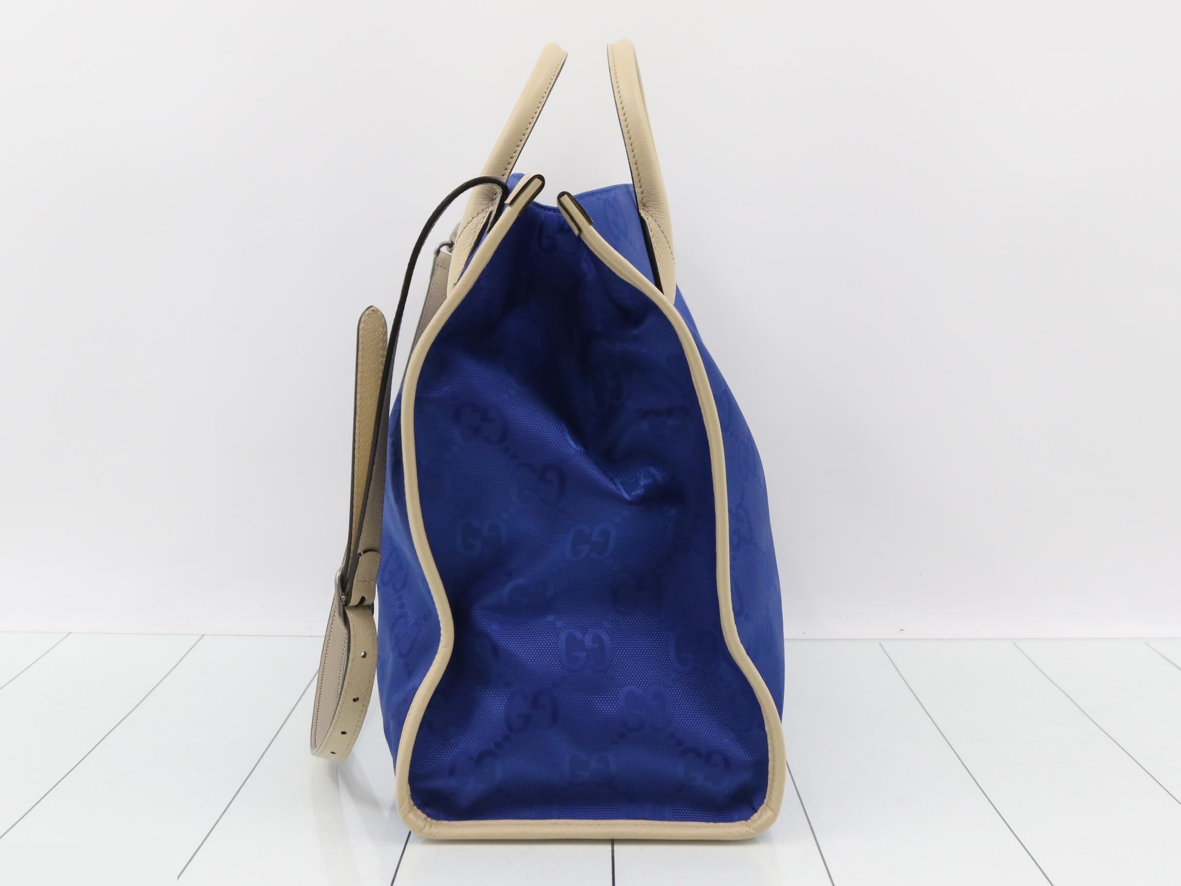 Off the Grid tote bag, nylon/leather, blue — view 4