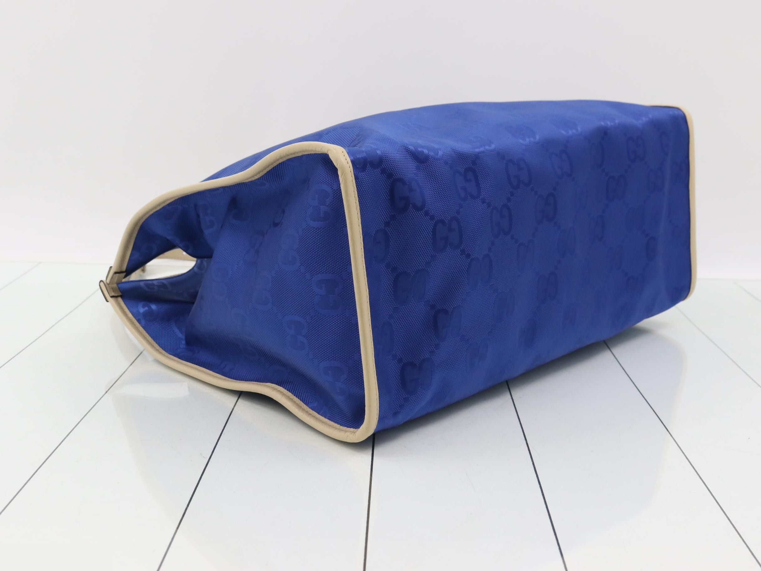 Off the Grid tote bag, nylon/leather, blue — view 5