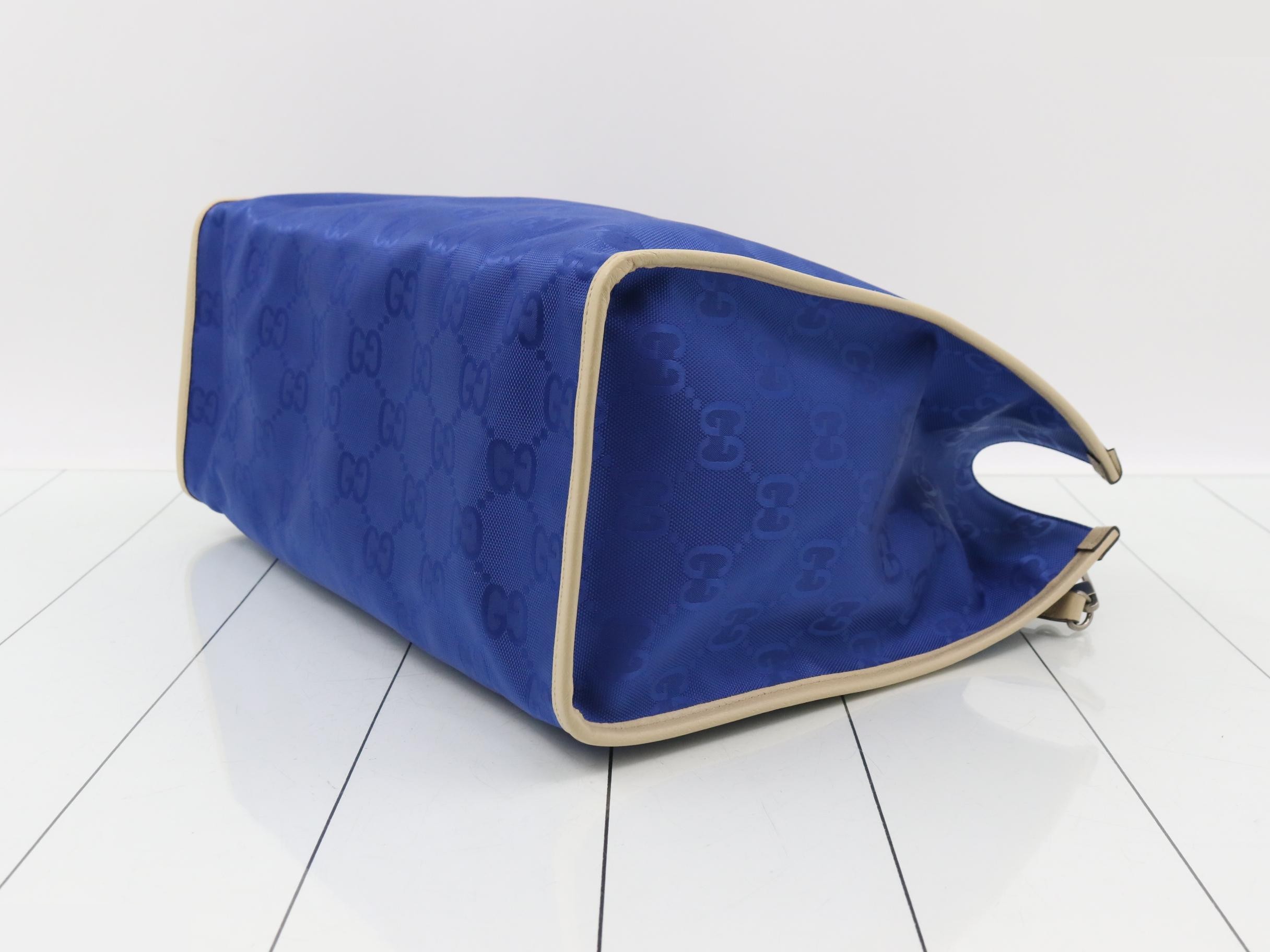 Off the Grid tote bag, nylon/leather, blue — view 6