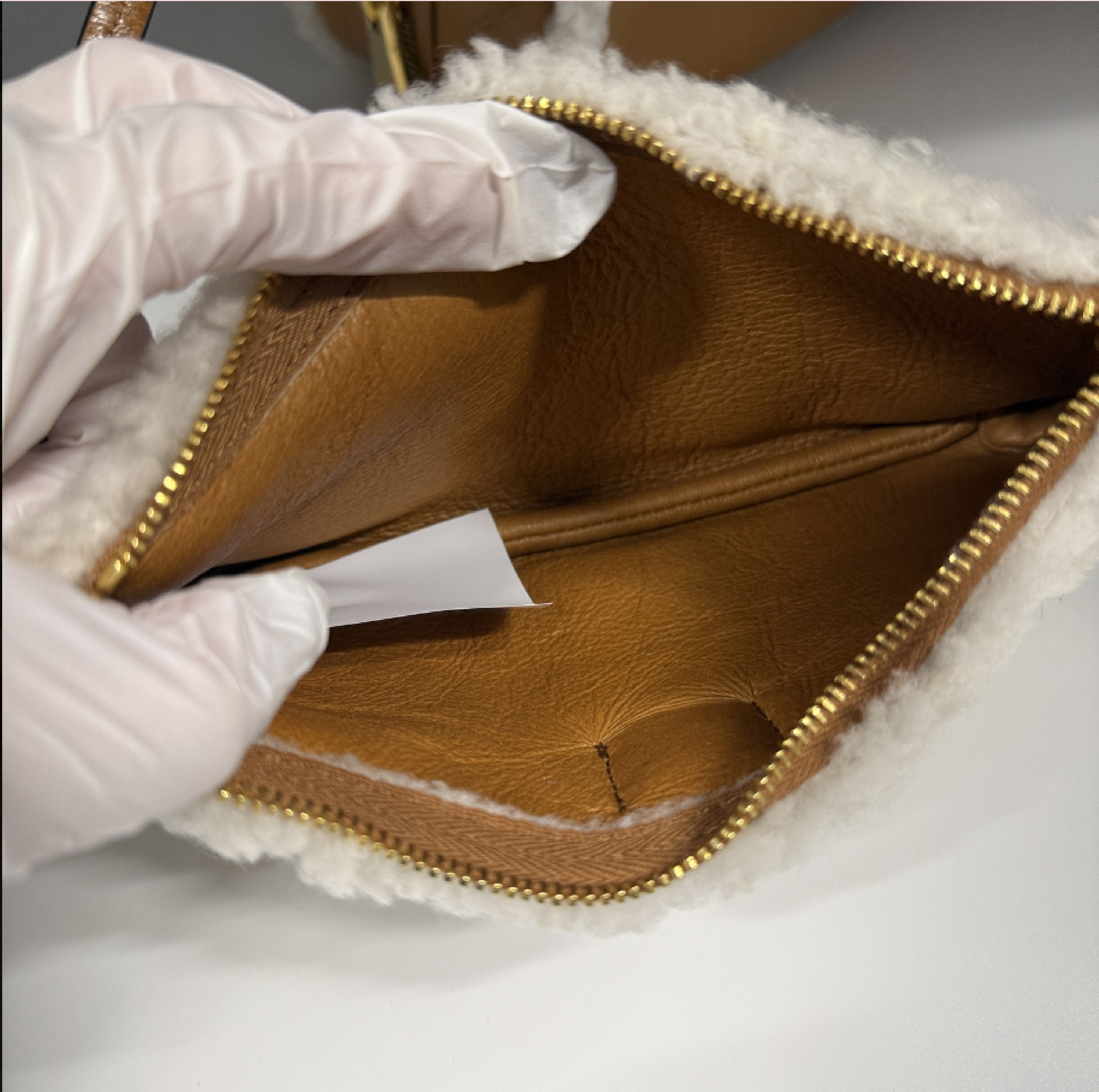 Shearling Top Handle Bow Bag Handbag — view 12