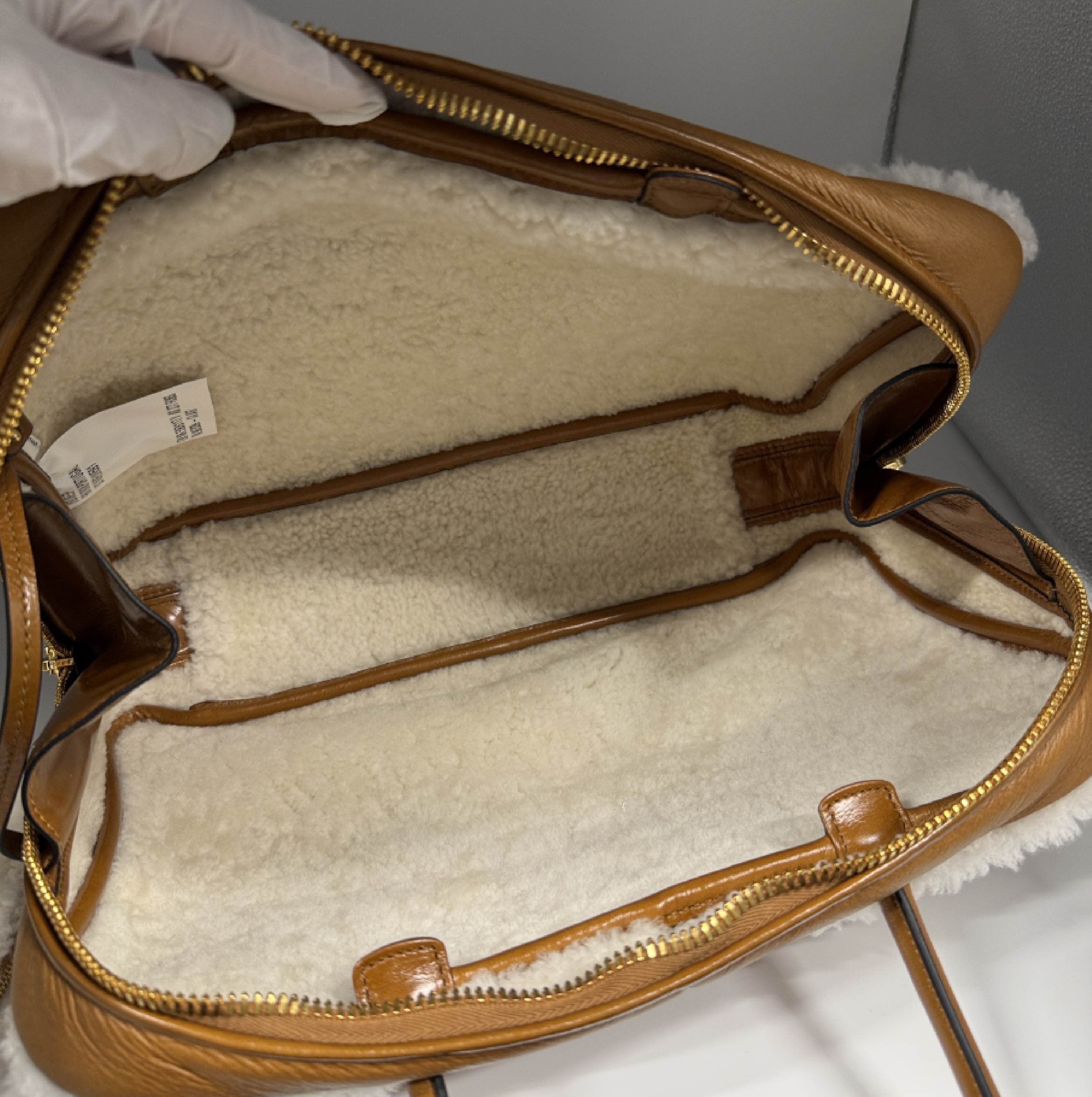 Shearling Top Handle Bow Bag Handbag — view 13