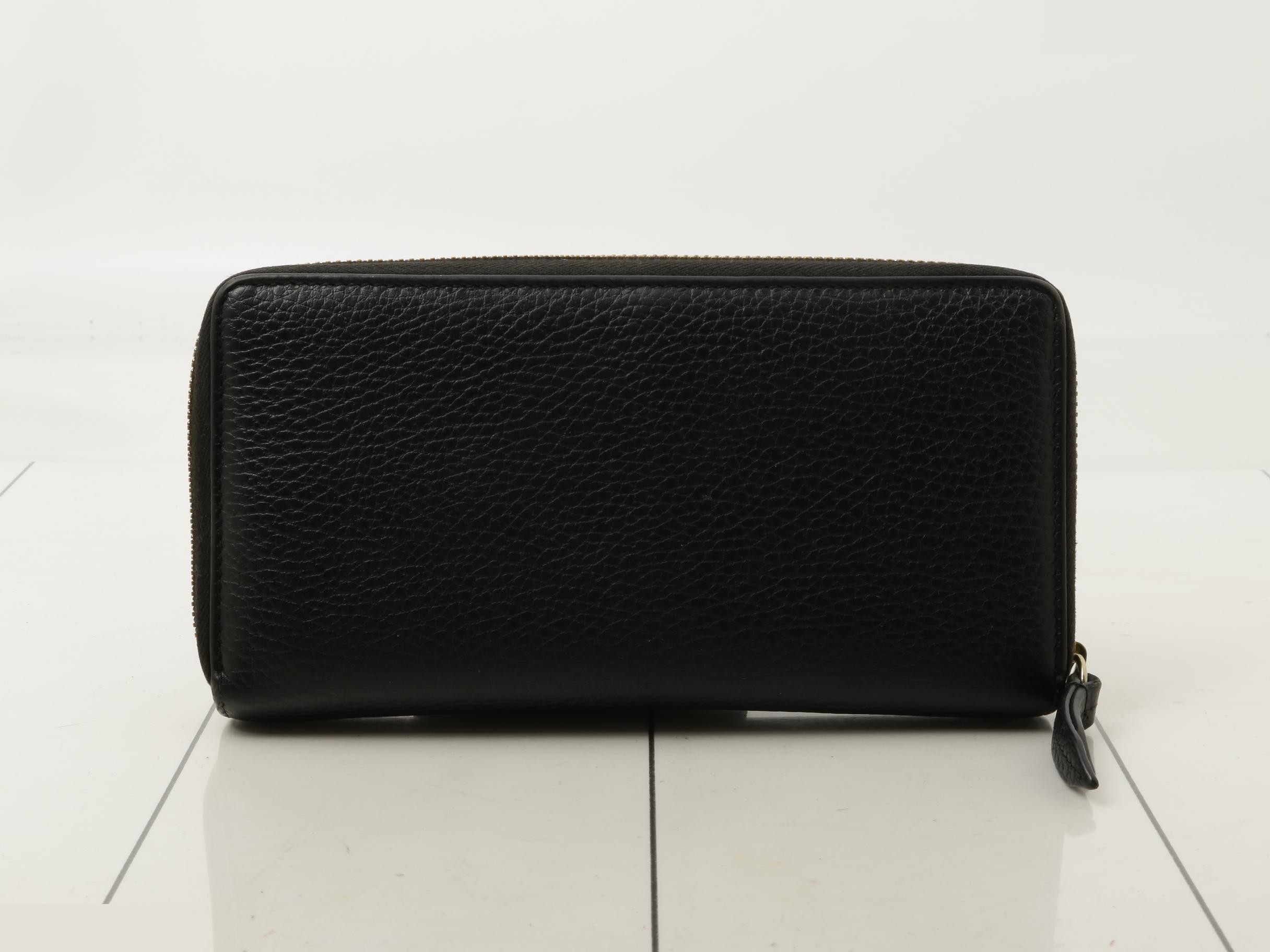 456117 GG Marmont Leather Lined Zipper Long Wallet — view 2