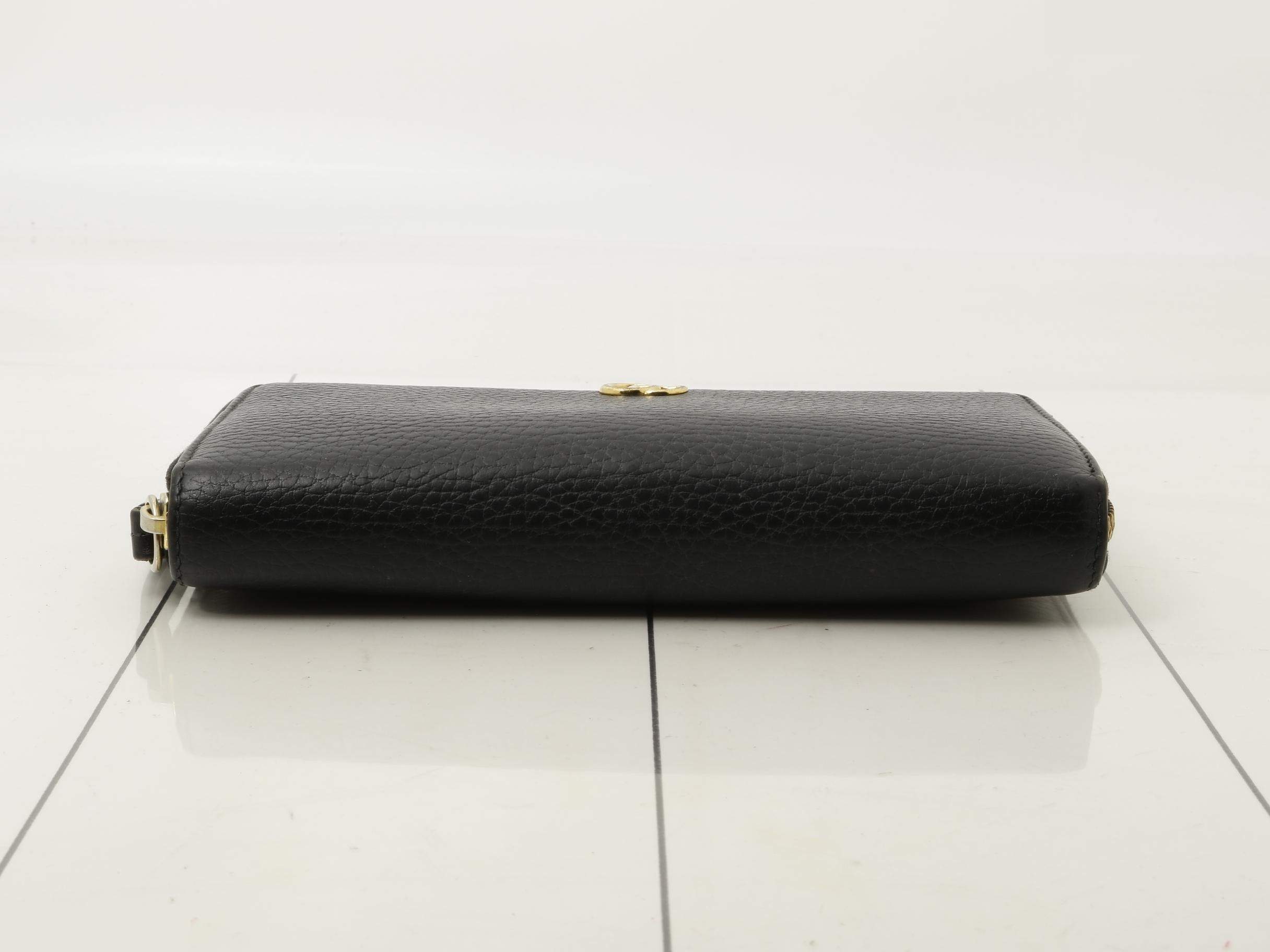 456117 GG Marmont Leather Lined Zipper Long Wallet — view 3