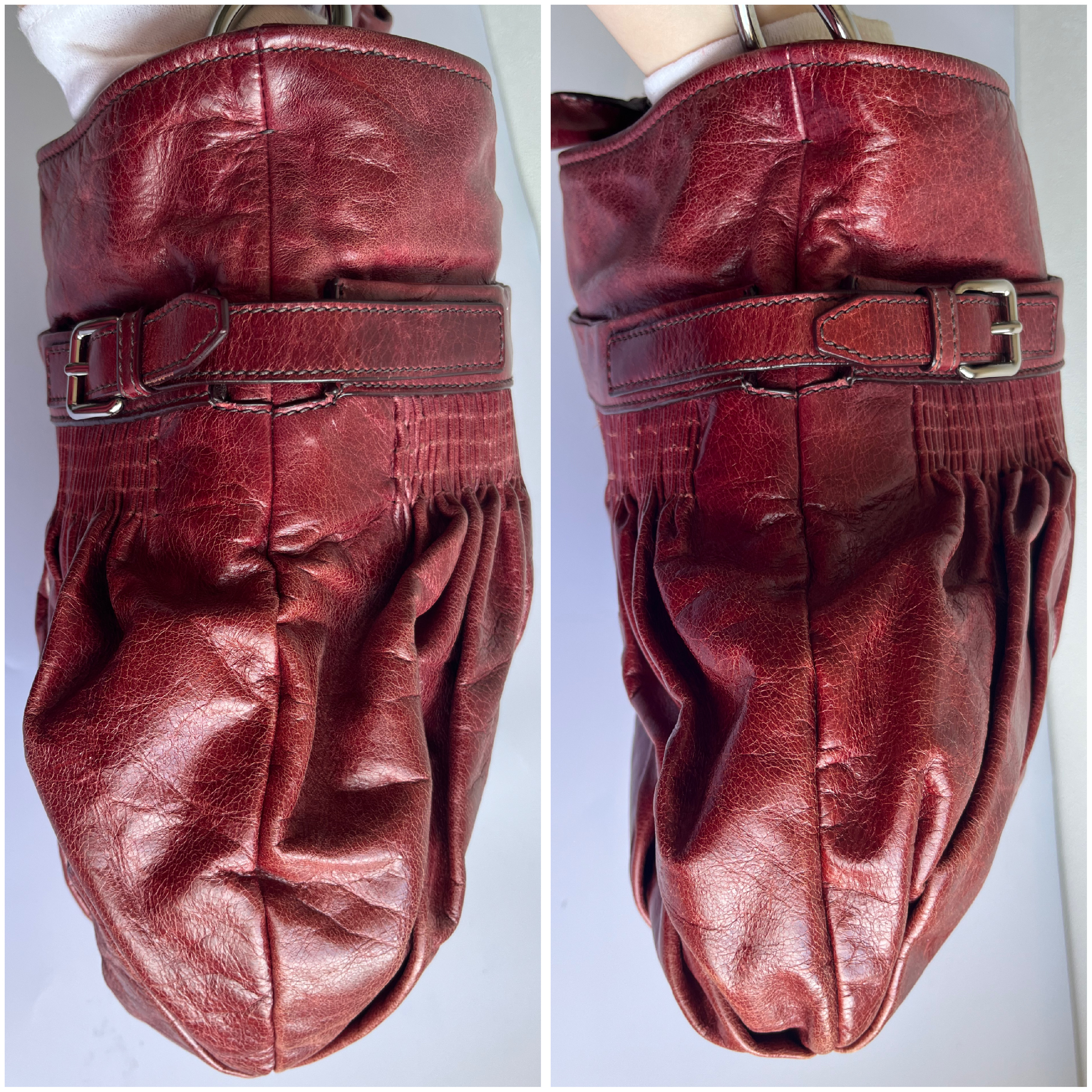 Vitello Luxe Red Burgundy One-Shoulder Bag — view 5