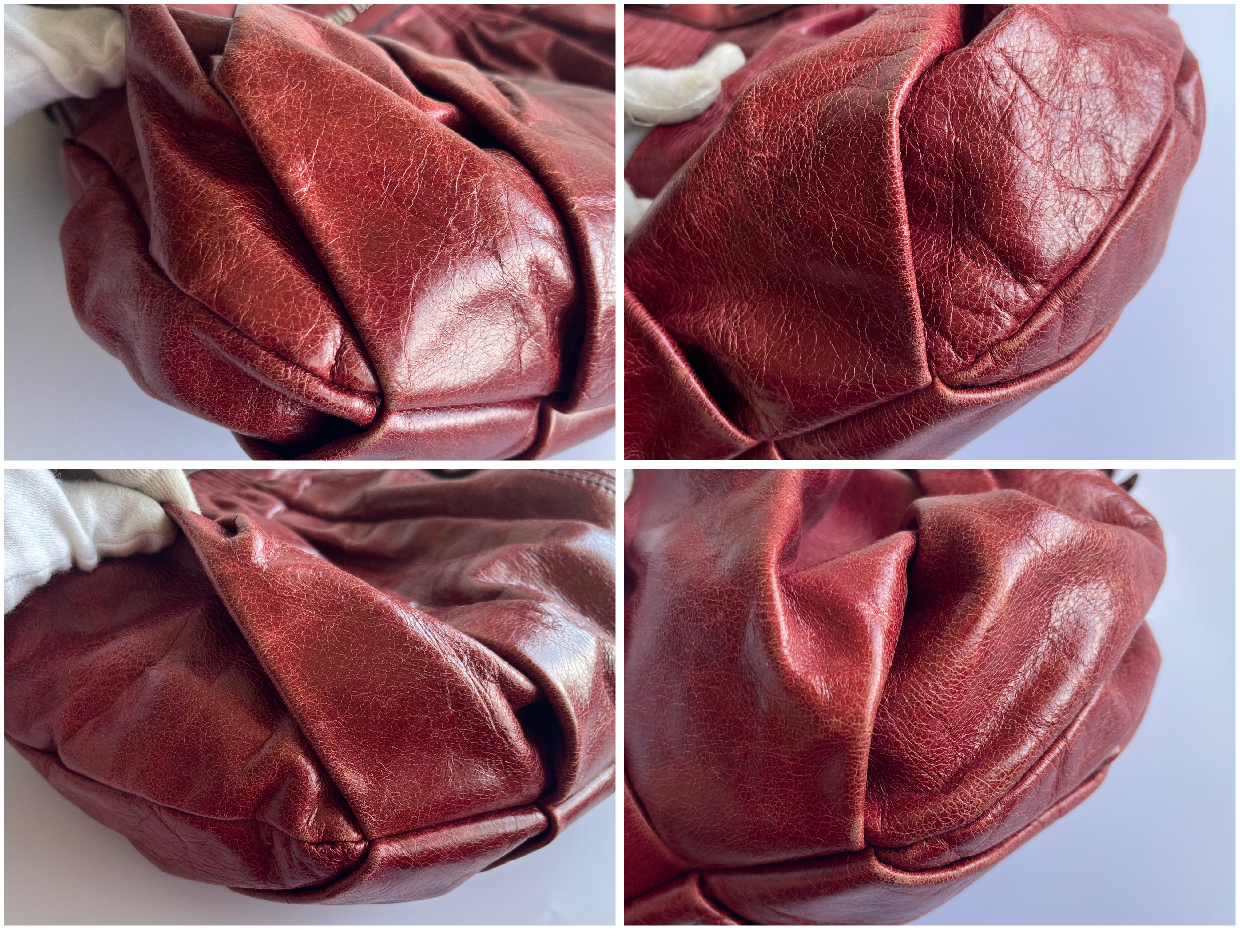 Vitello Luxe Red Burgundy One-Shoulder Bag — view 6