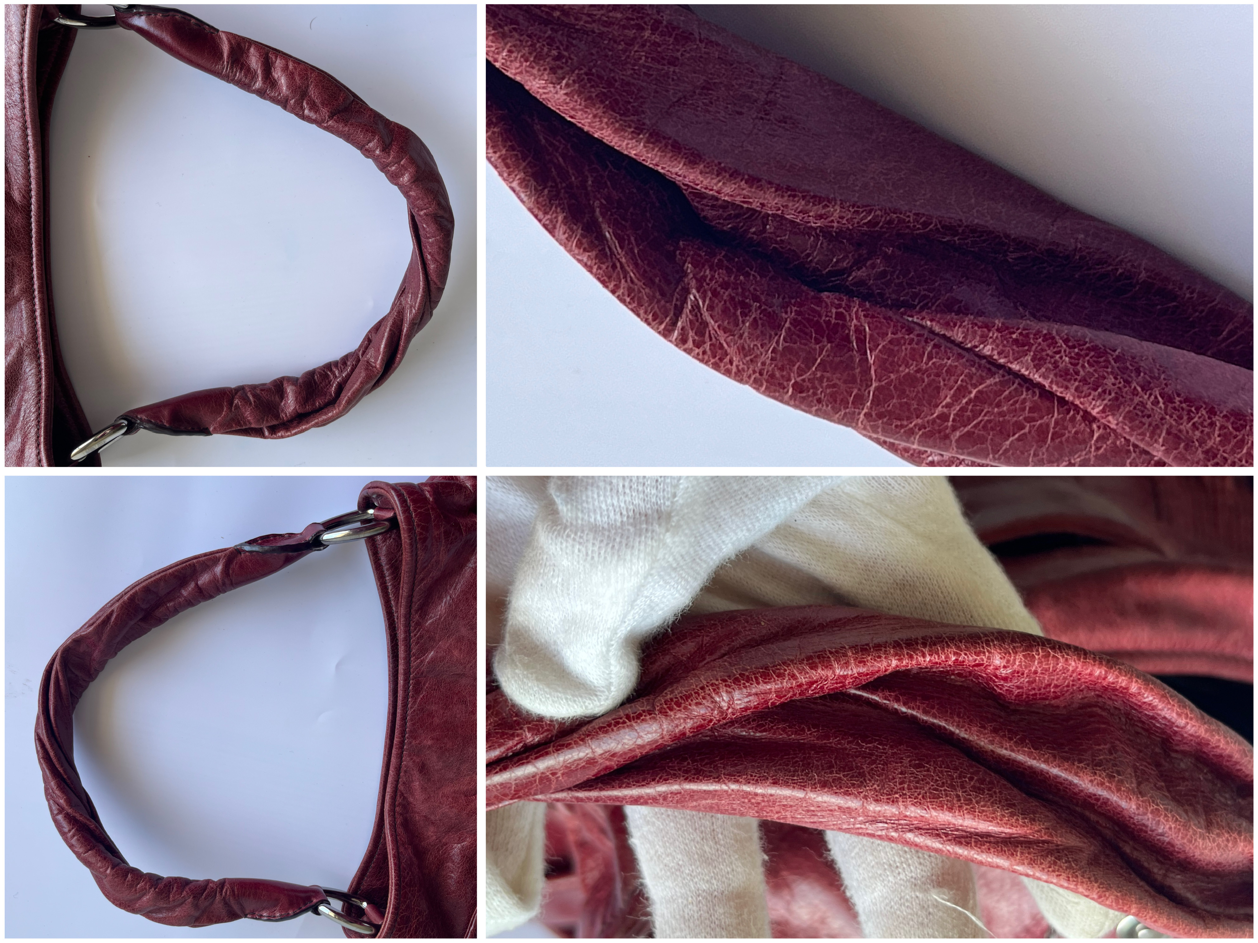 Vitello Luxe Red Burgundy One-Shoulder Bag — view 7