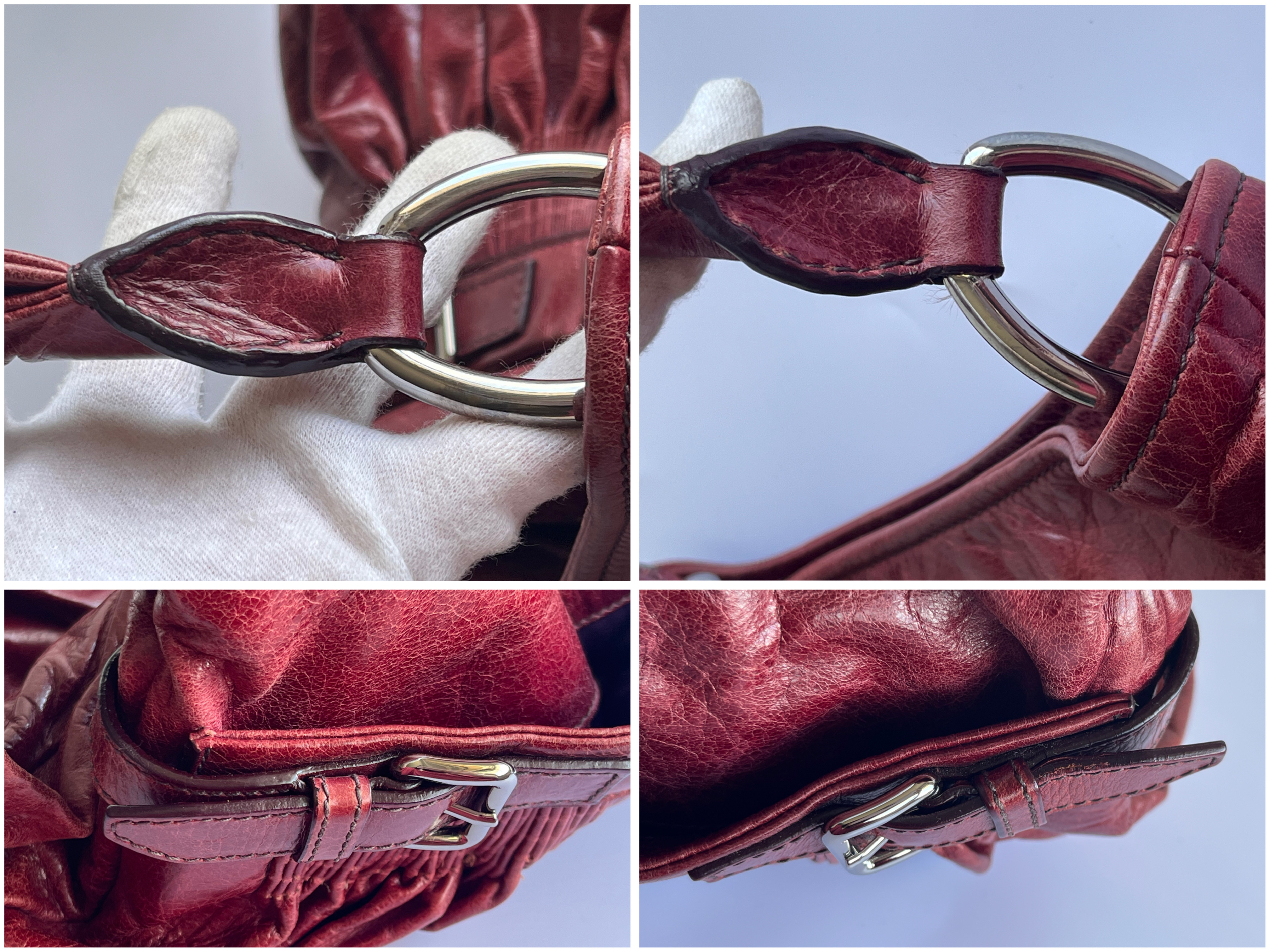 Vitello Luxe Red Burgundy One-Shoulder Bag — view 8