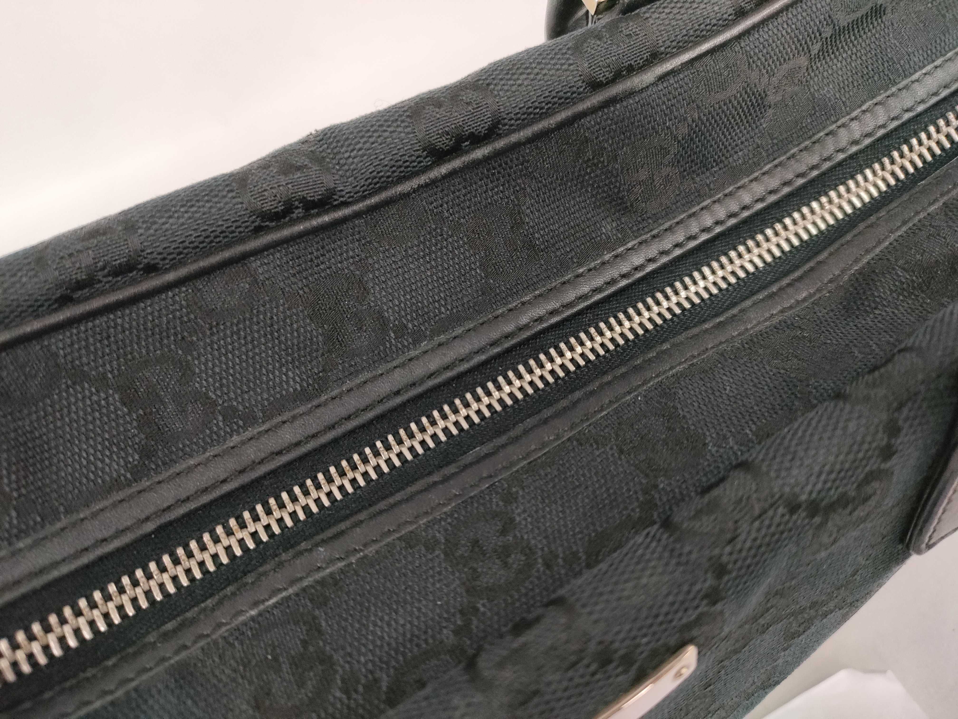 GG Canvas Black Boston Tote Handbag — view 8