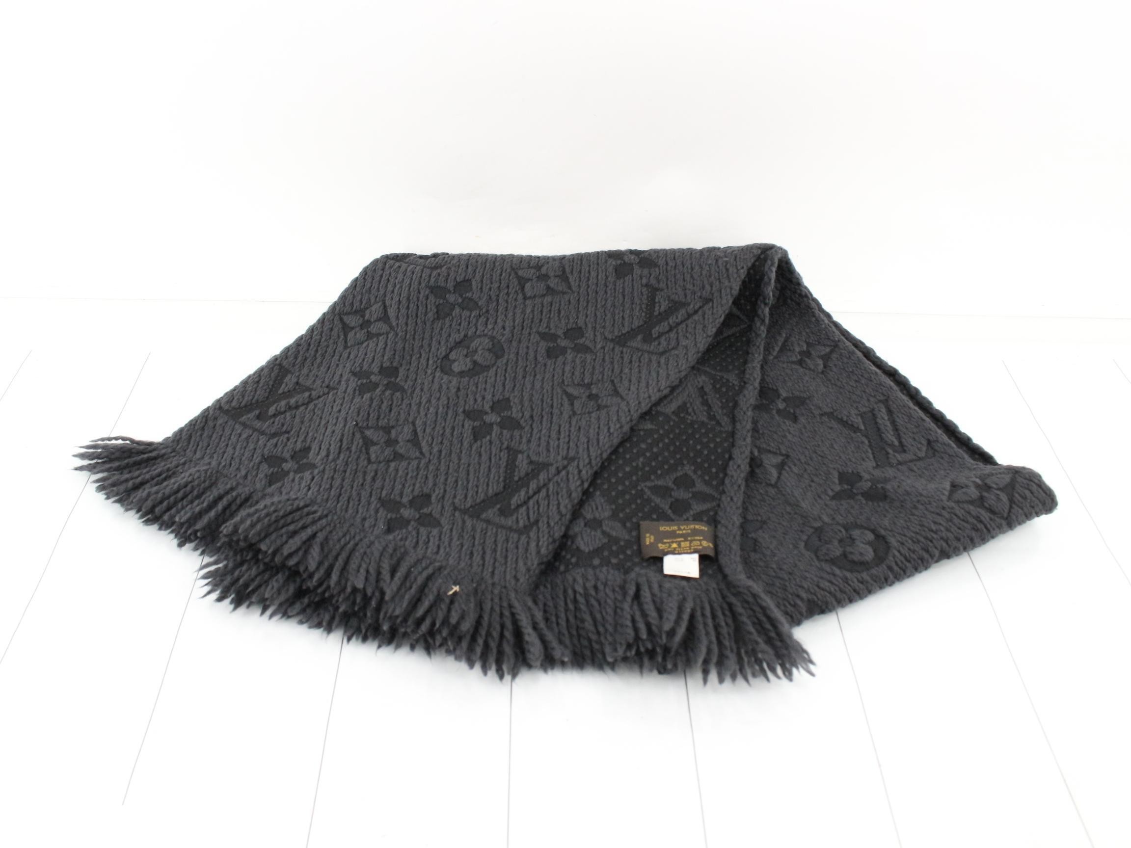 Logo Mania Long Scarf, Black, with domestic tag. — view 2