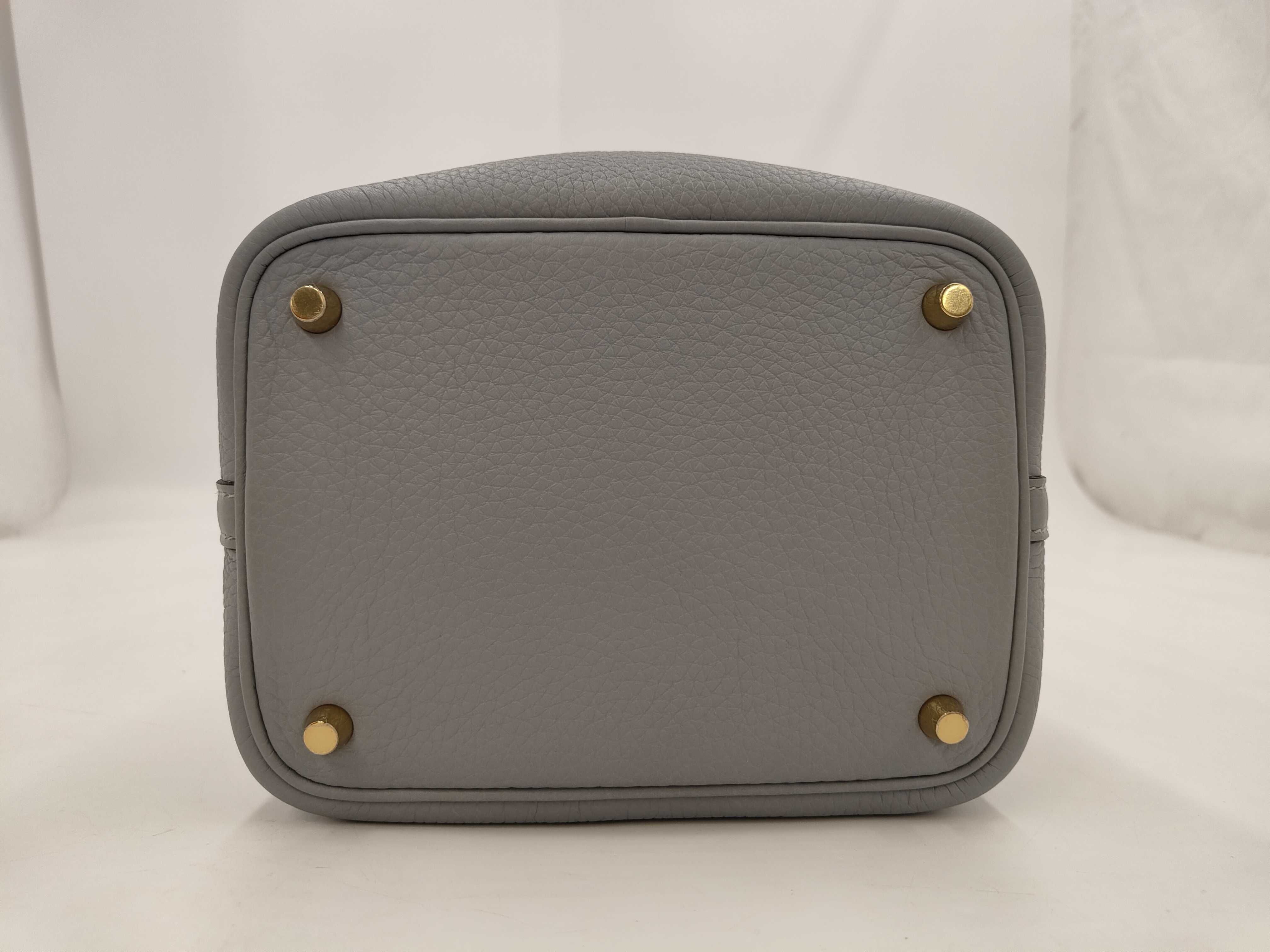 Picotin Lock 18 Gris Pantin Taurillon Clemence Leather Gold Hardware K Stamp Handbag — view 3