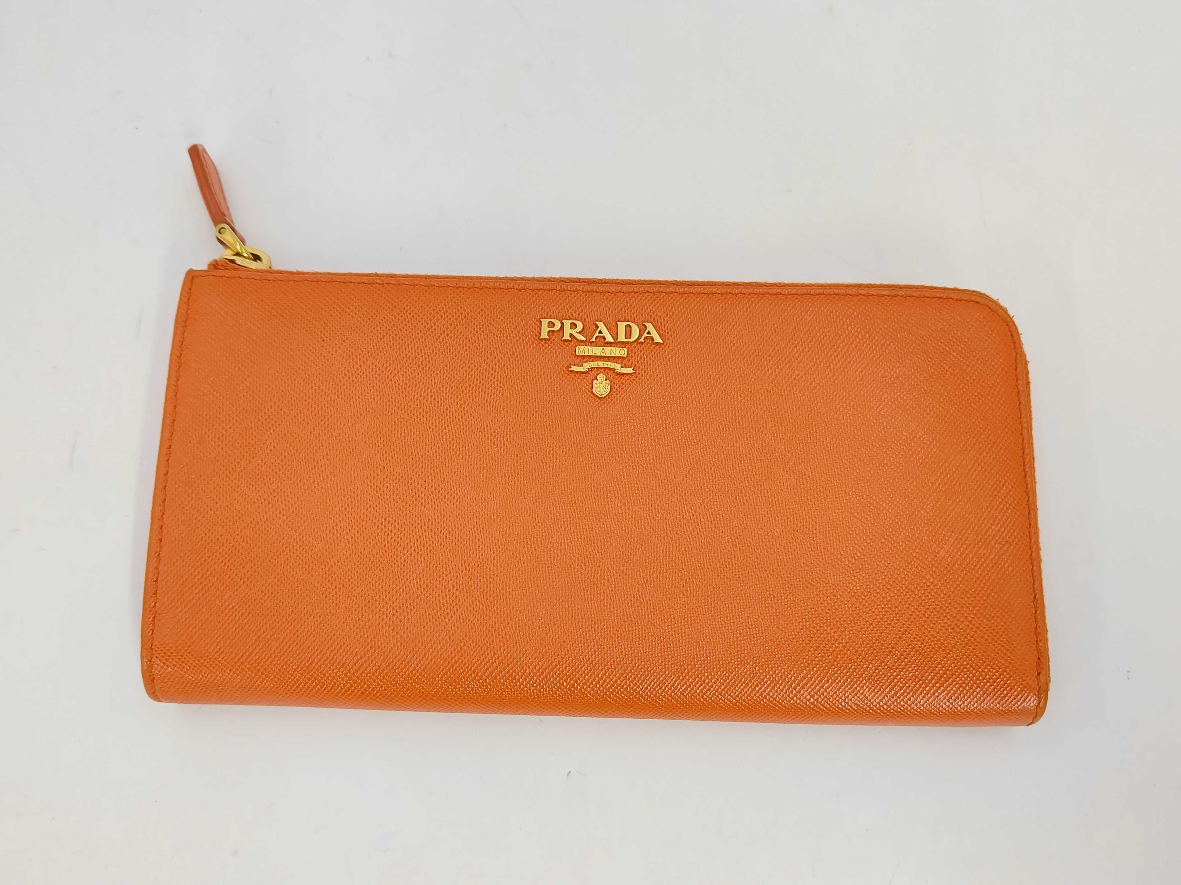 Leather Orange Long Wallet