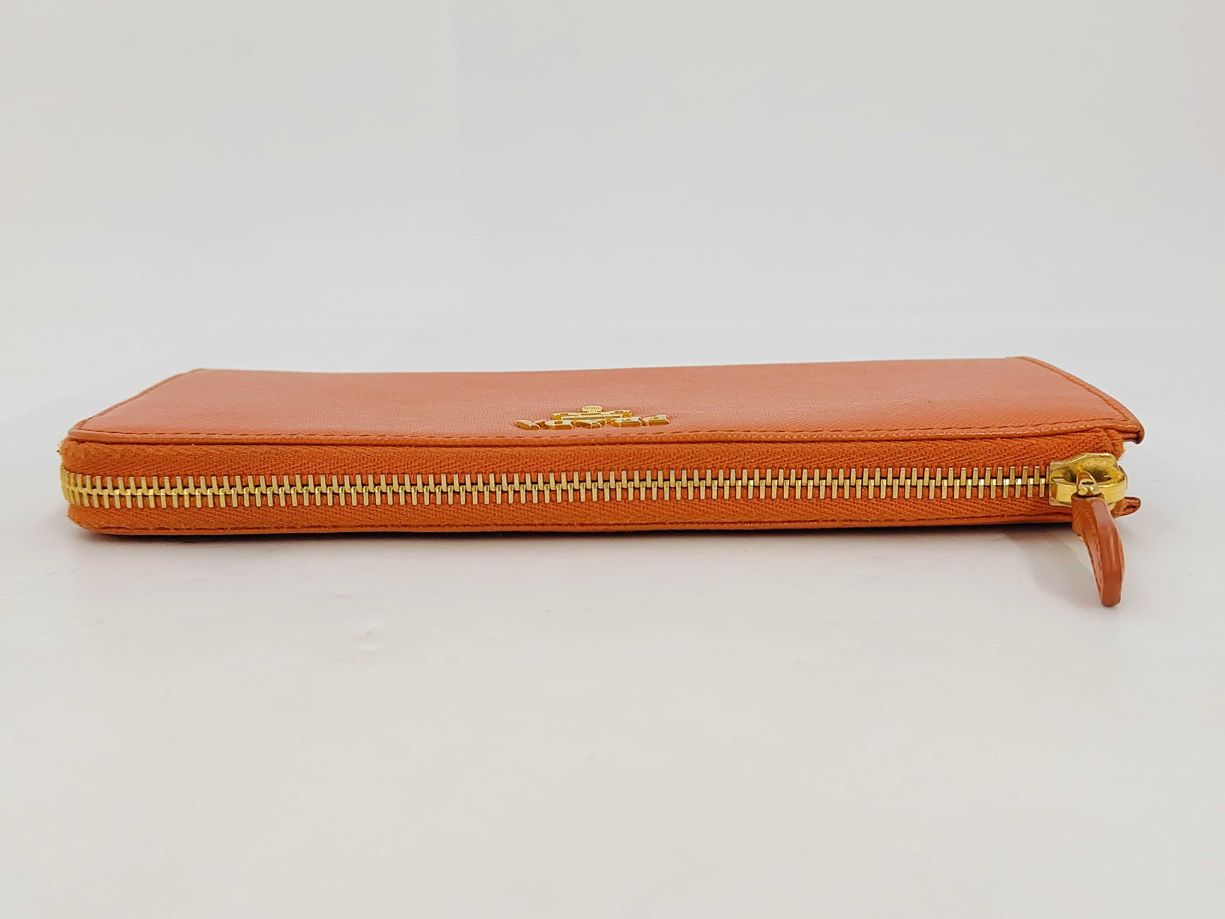 Leather Orange Long Wallet — view 5