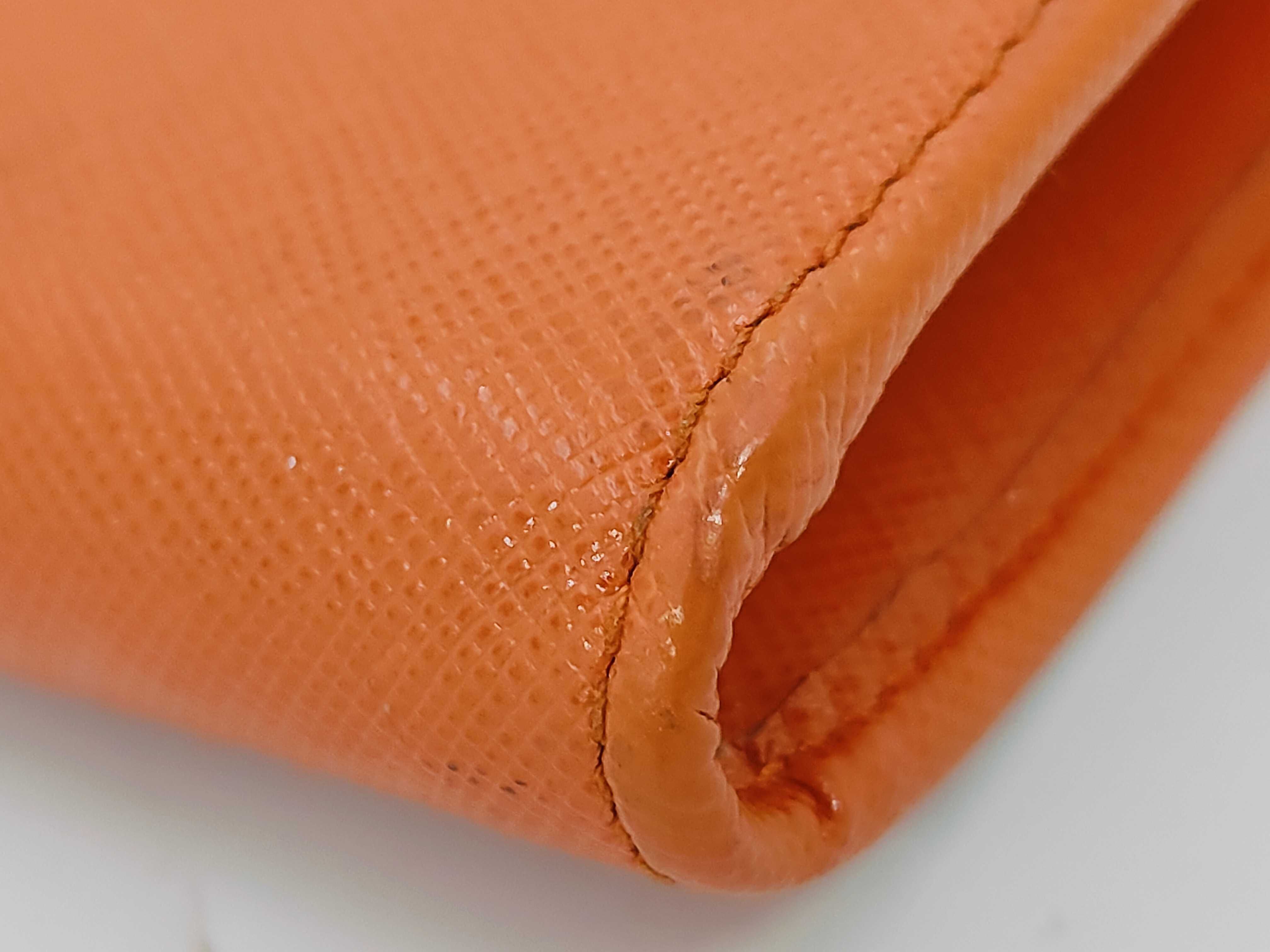 Leather Orange Long Wallet — view 7