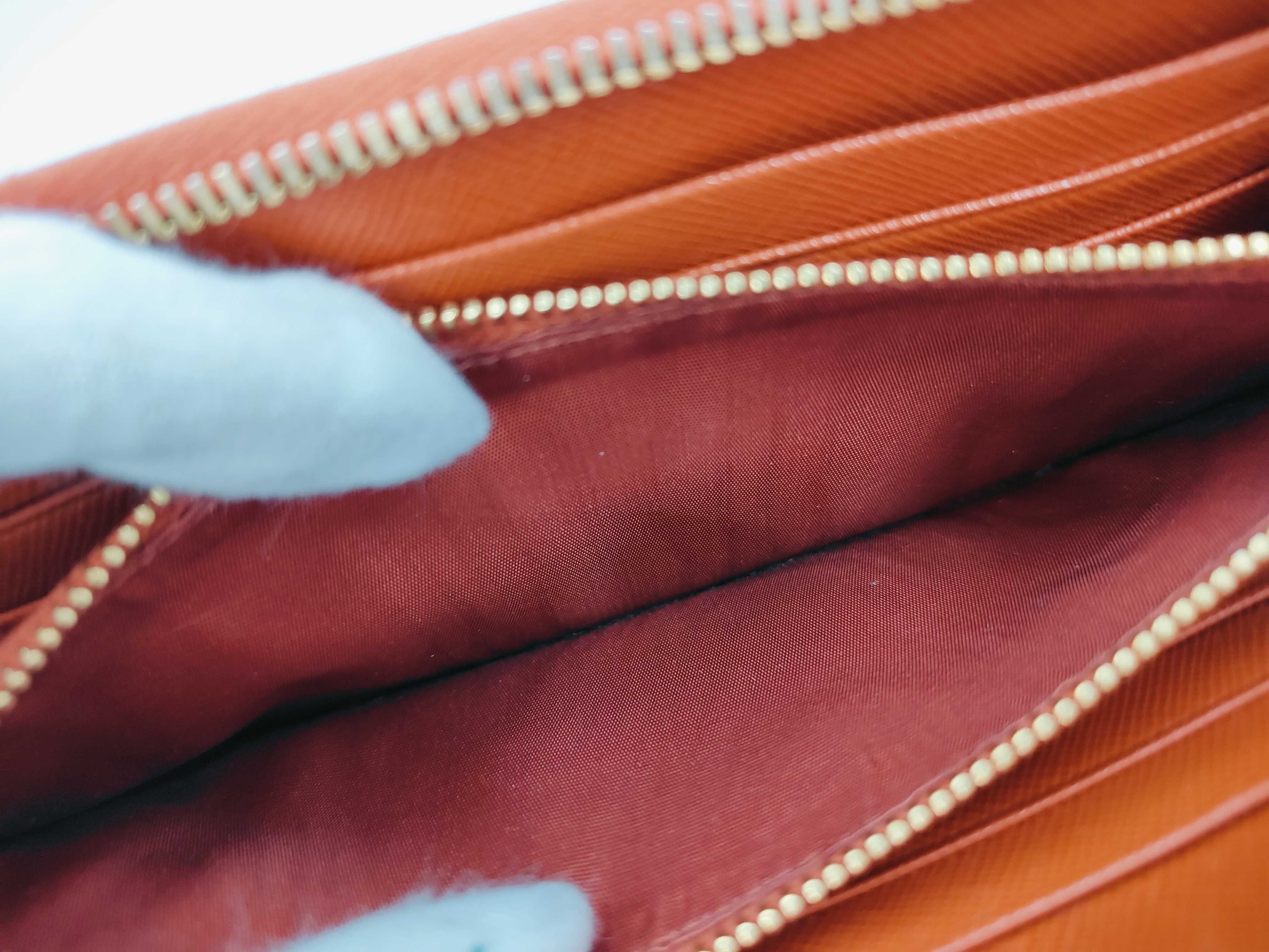 Leather Orange Long Wallet — view 9
