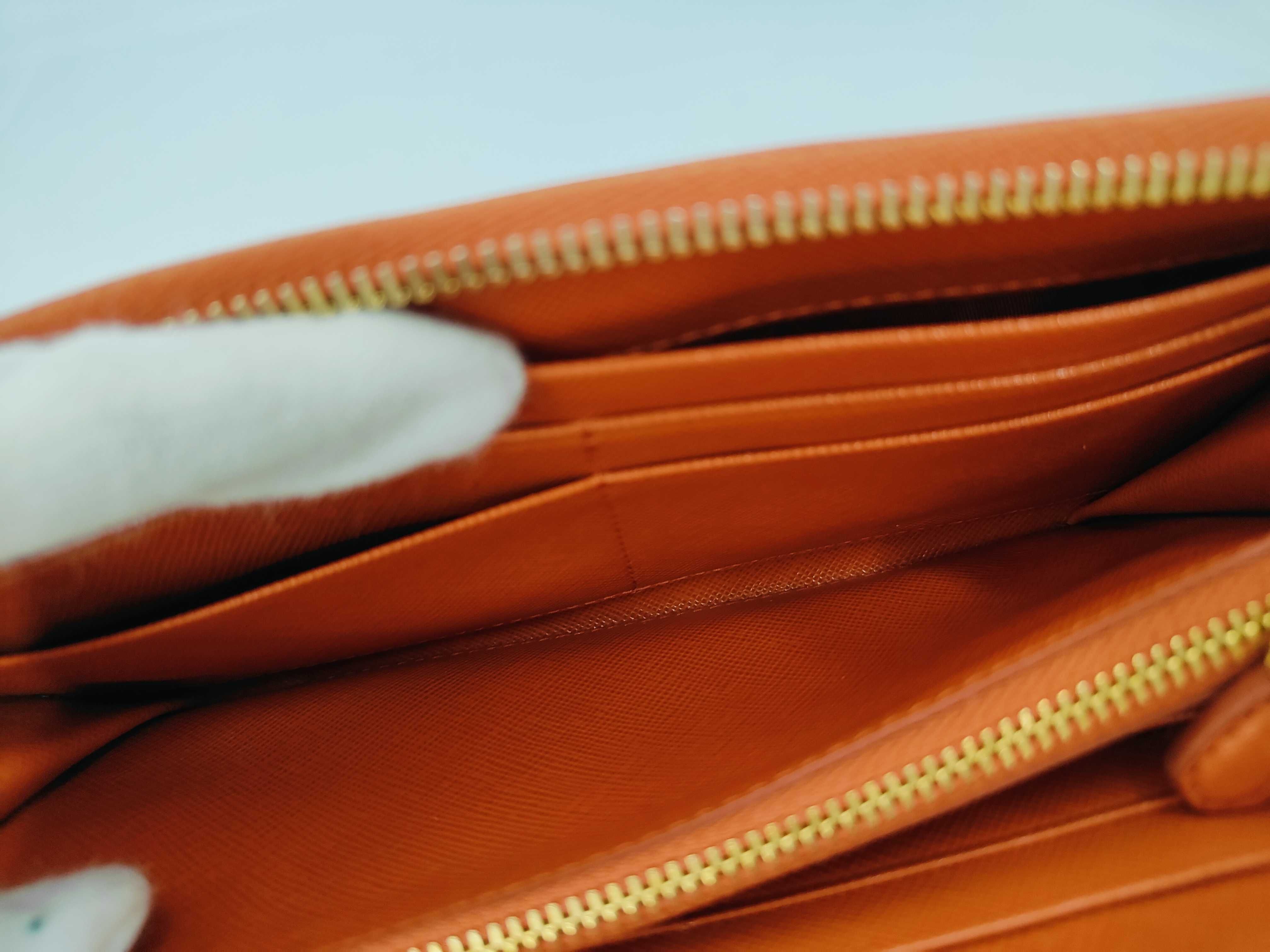 Leather Orange Long Wallet — view 10