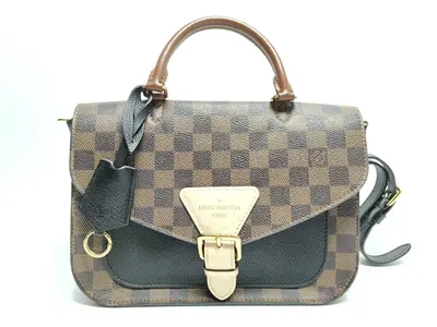 Damier ID - Damier x leather Beaumarchais N40147 Black x pink There was a handbag