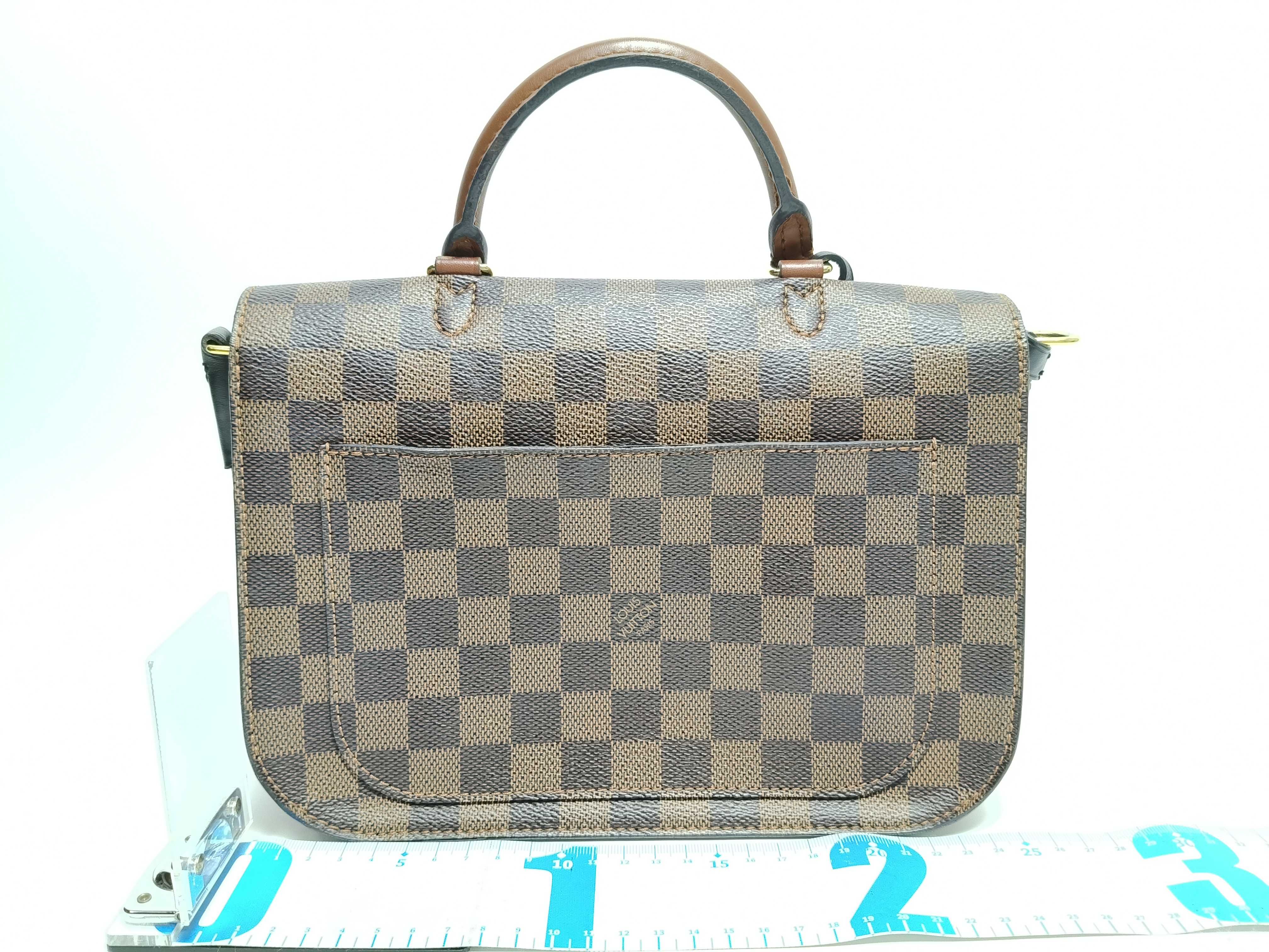 Damier ID - Damier x leather Beaumarchais N40147 Black x pink There was a handbag — view 2