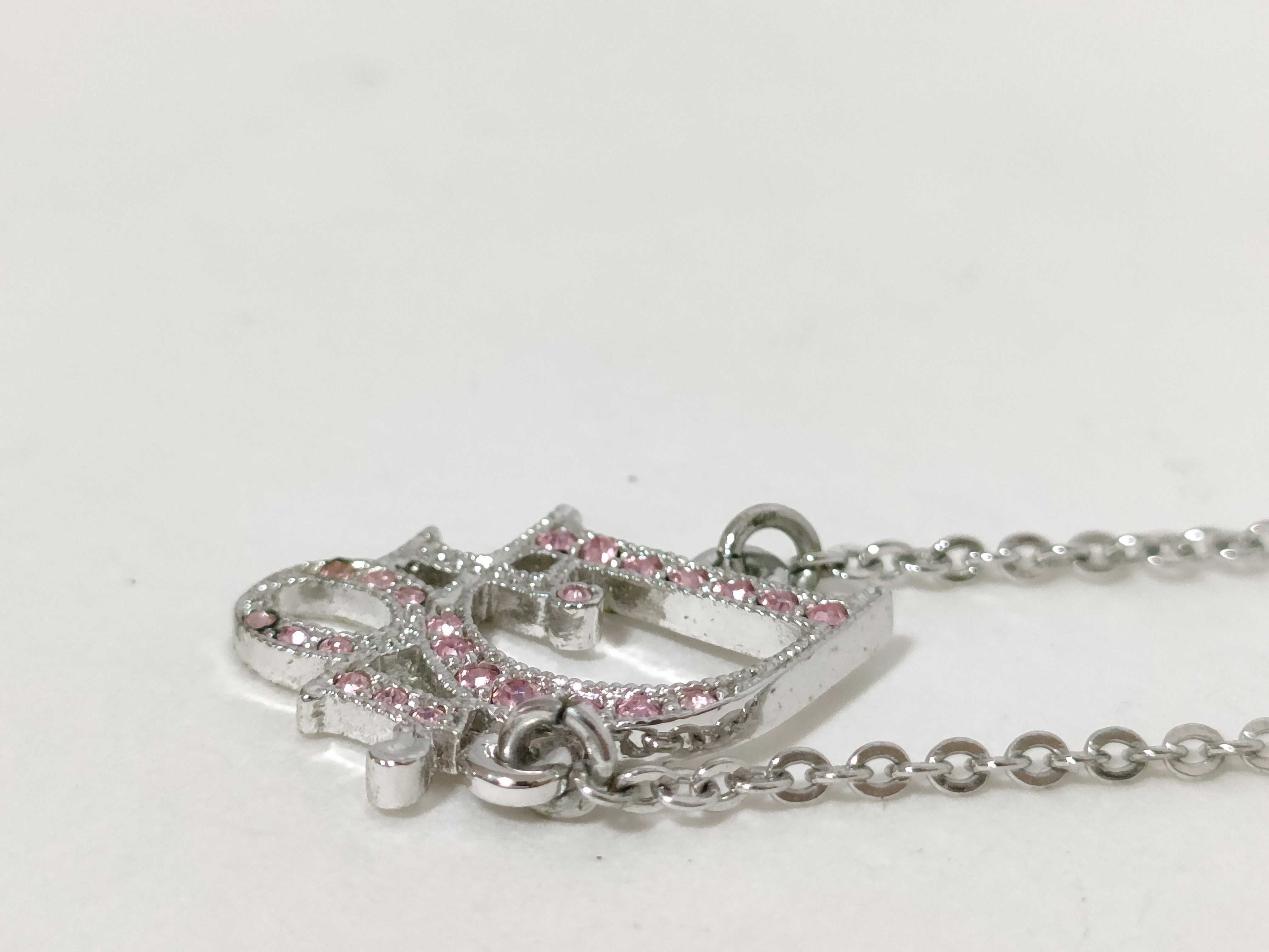 logo necklace with stone — view 2
