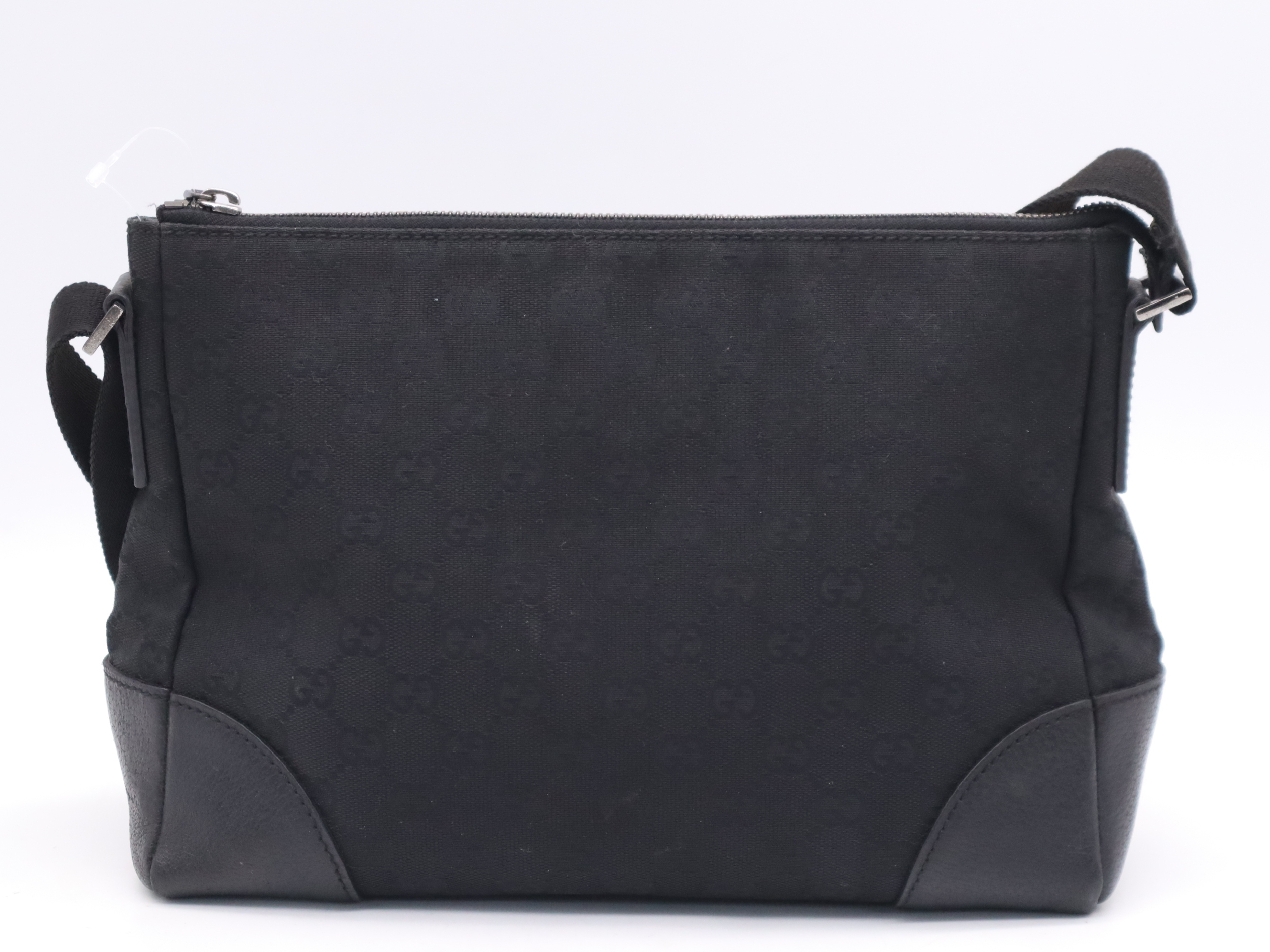 114273GG Canvas Shoulder Bag, Black Shoulder Bag — view 2