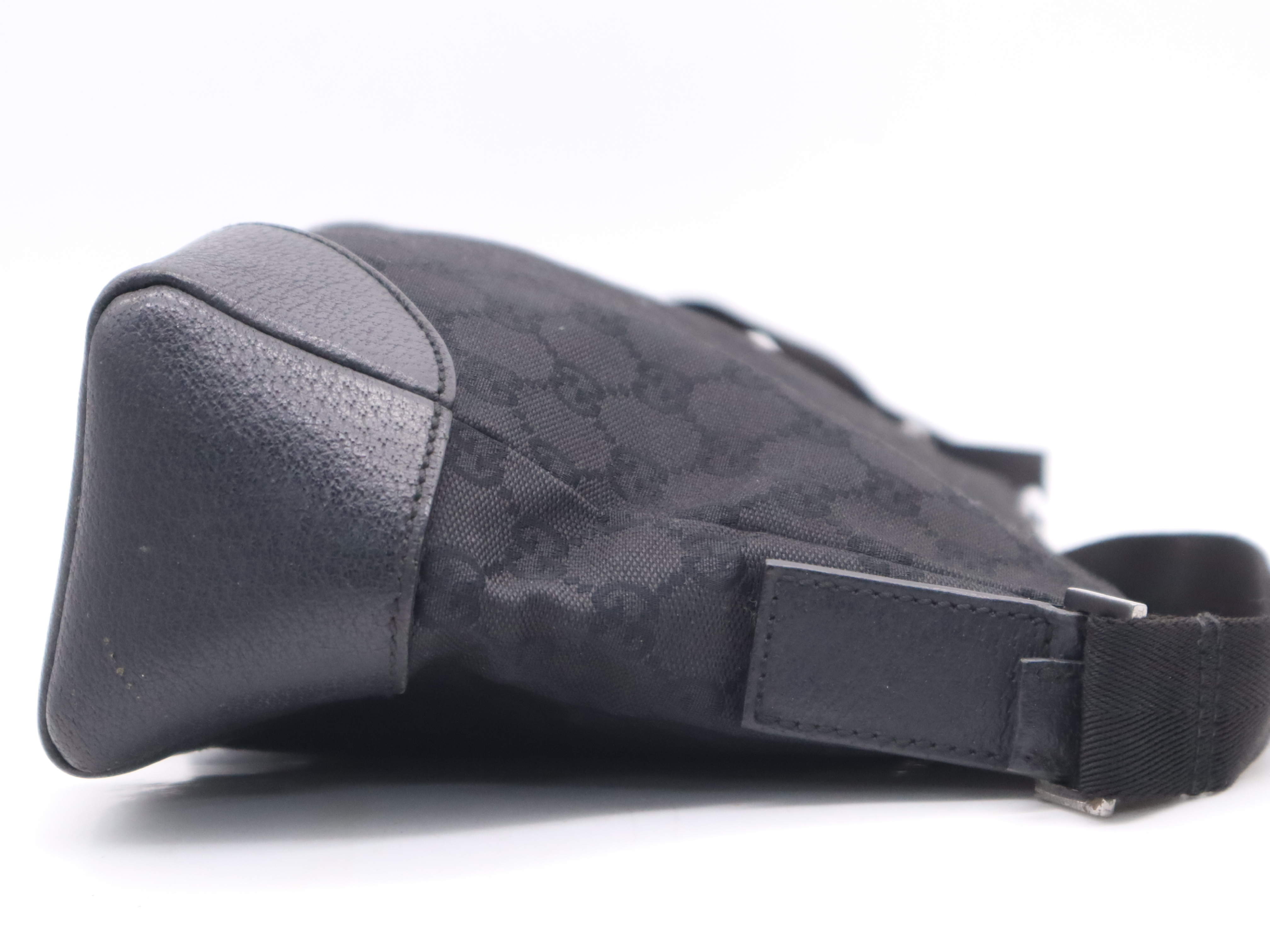 114273GG Canvas Shoulder Bag, Black Shoulder Bag — view 5
