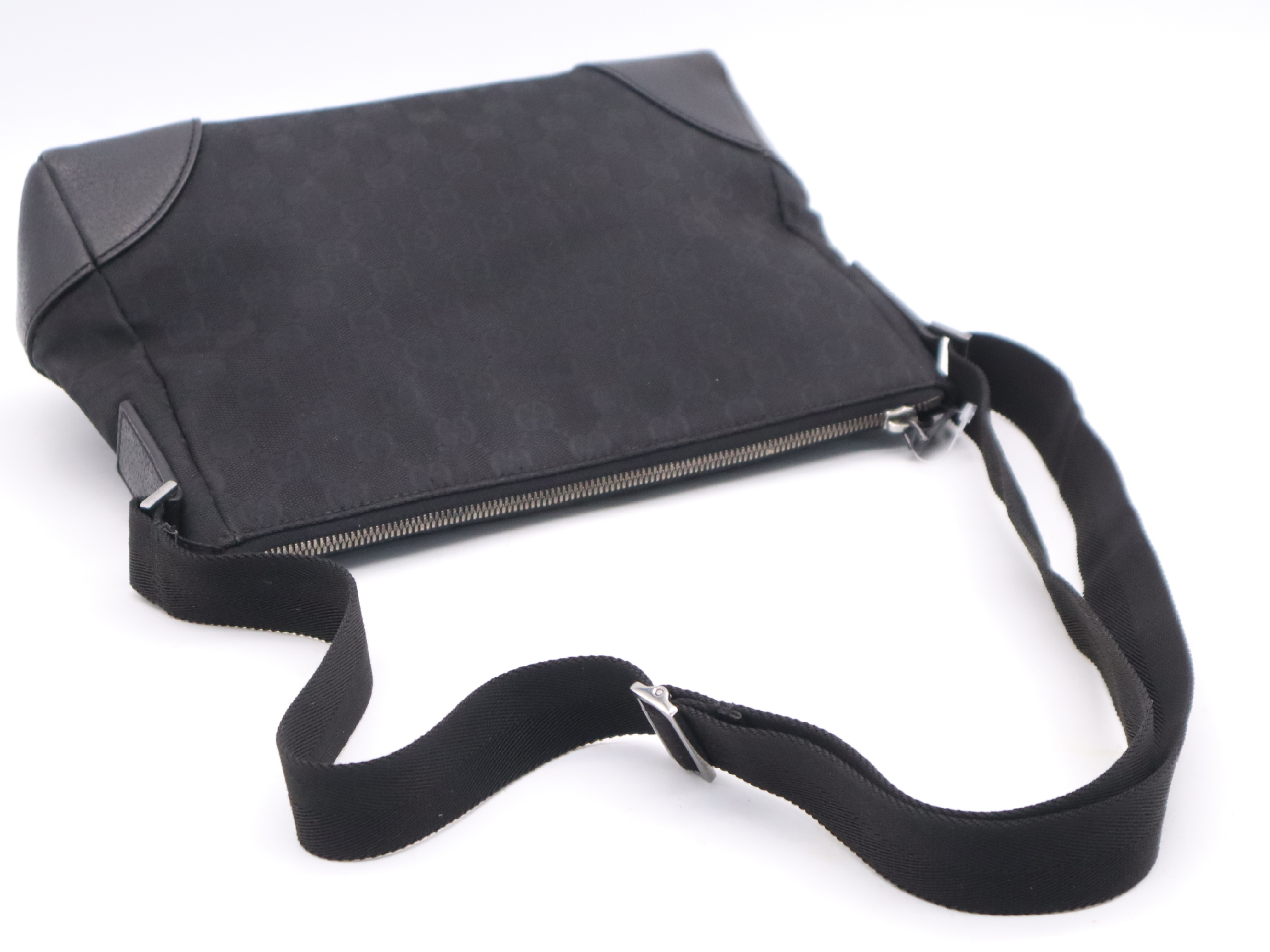 114273GG Canvas Shoulder Bag, Black Shoulder Bag — view 6