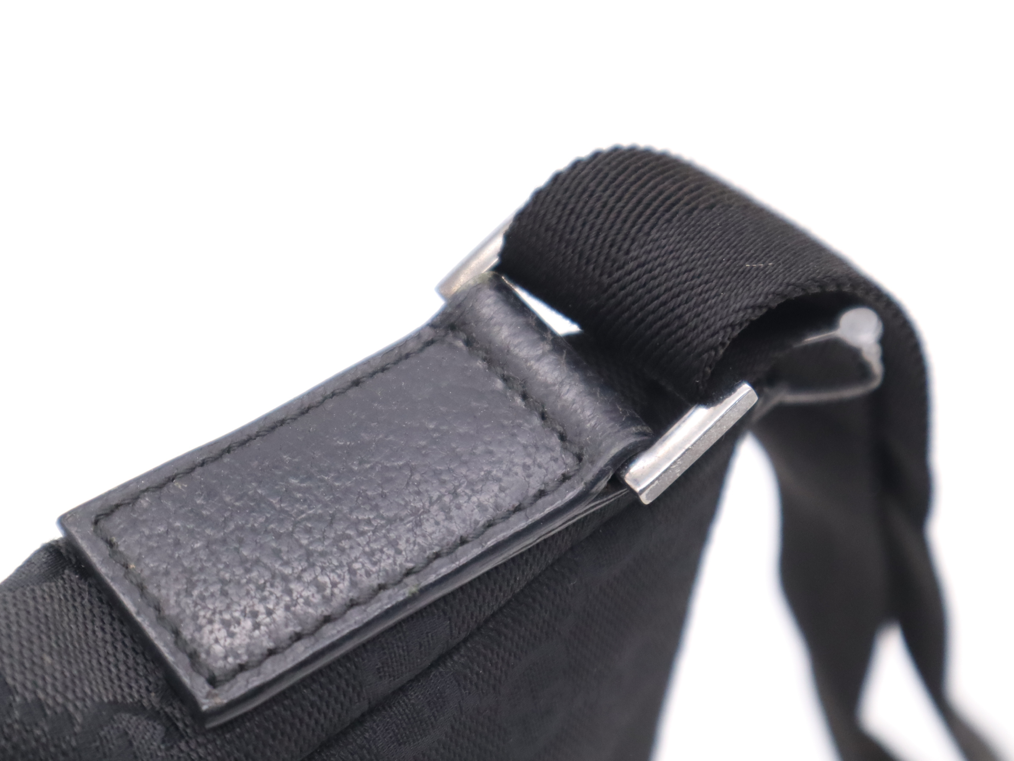 114273GG Canvas Shoulder Bag, Black Shoulder Bag — view 8
