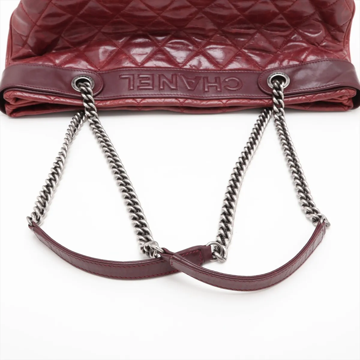 Matelassé Vintage Calfskin Chain Shoulder Bag, Brown, Silver Hardware, Item Number 17067868 (Serial Number 17) — view 5