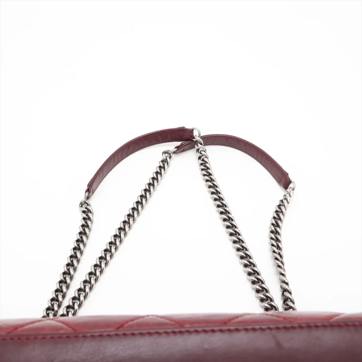 Matelassé Vintage Calfskin Chain Shoulder Bag, Brown, Silver Hardware, Item Number 17067868 (Serial Number 17) — view 6
