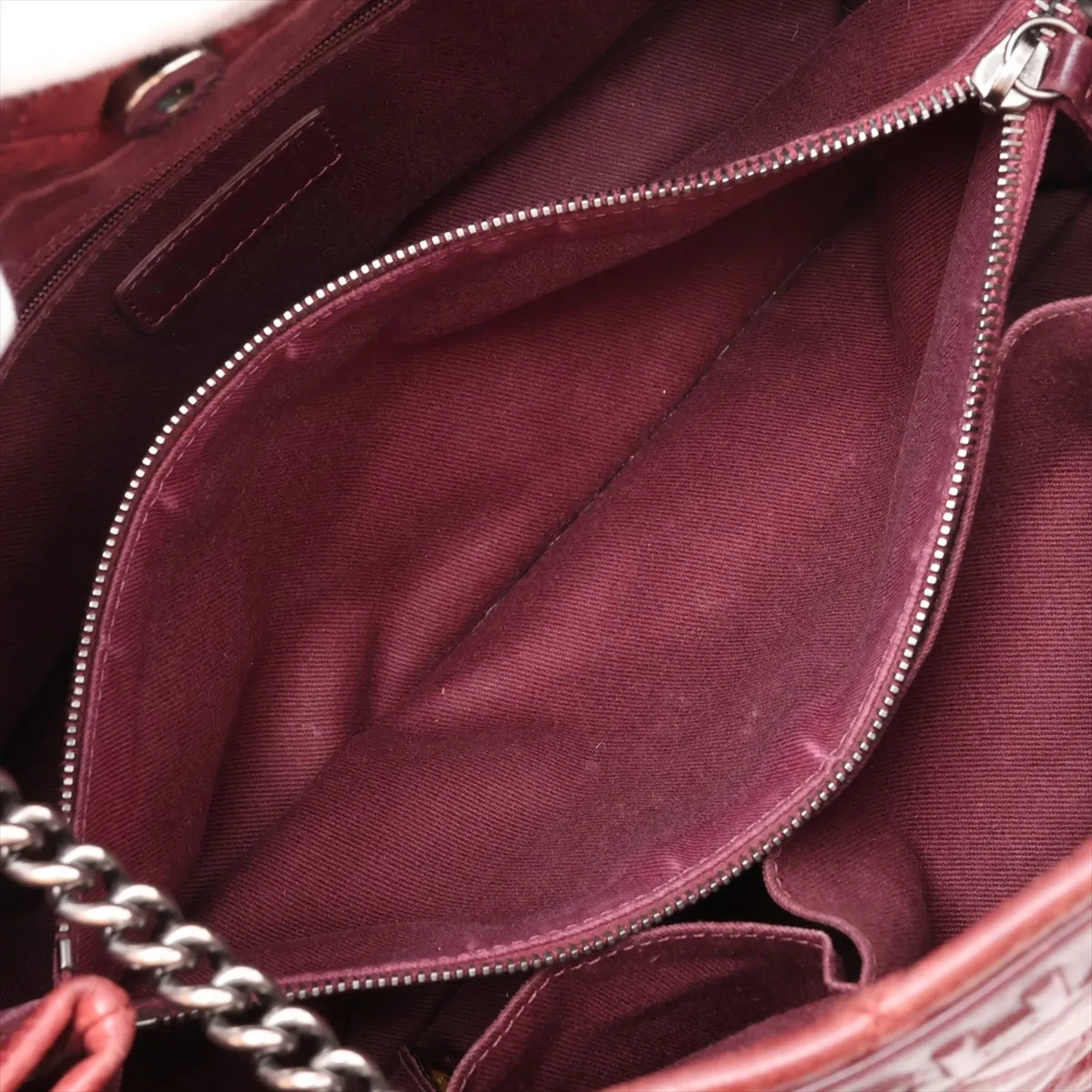 Matelassé Vintage Calfskin Chain Shoulder Bag, Brown, Silver Hardware, Item Number 17067868 (Serial Number 17) — view 9