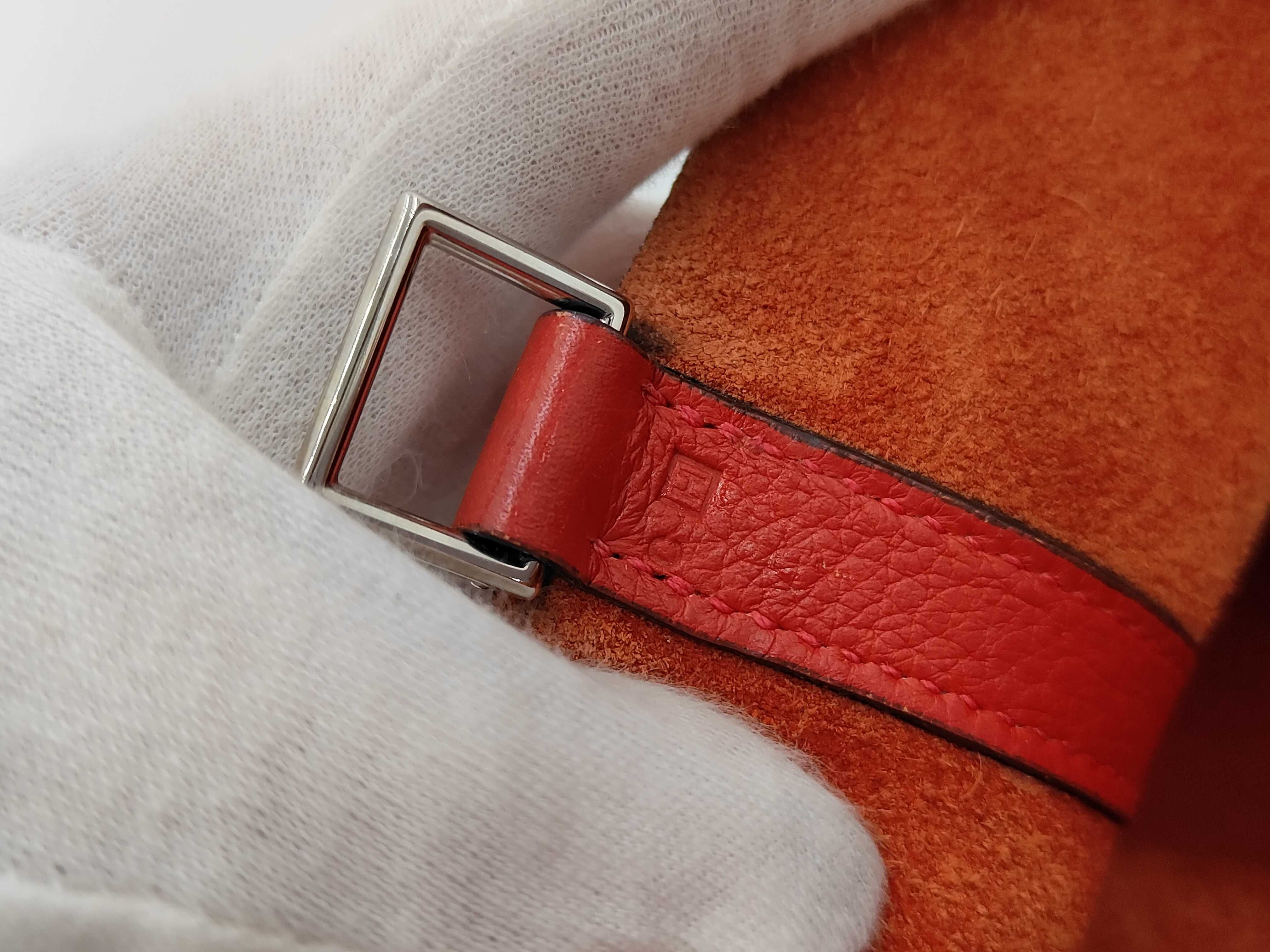 Picotin PM Red Handbag with Silver Hardware H — view 12