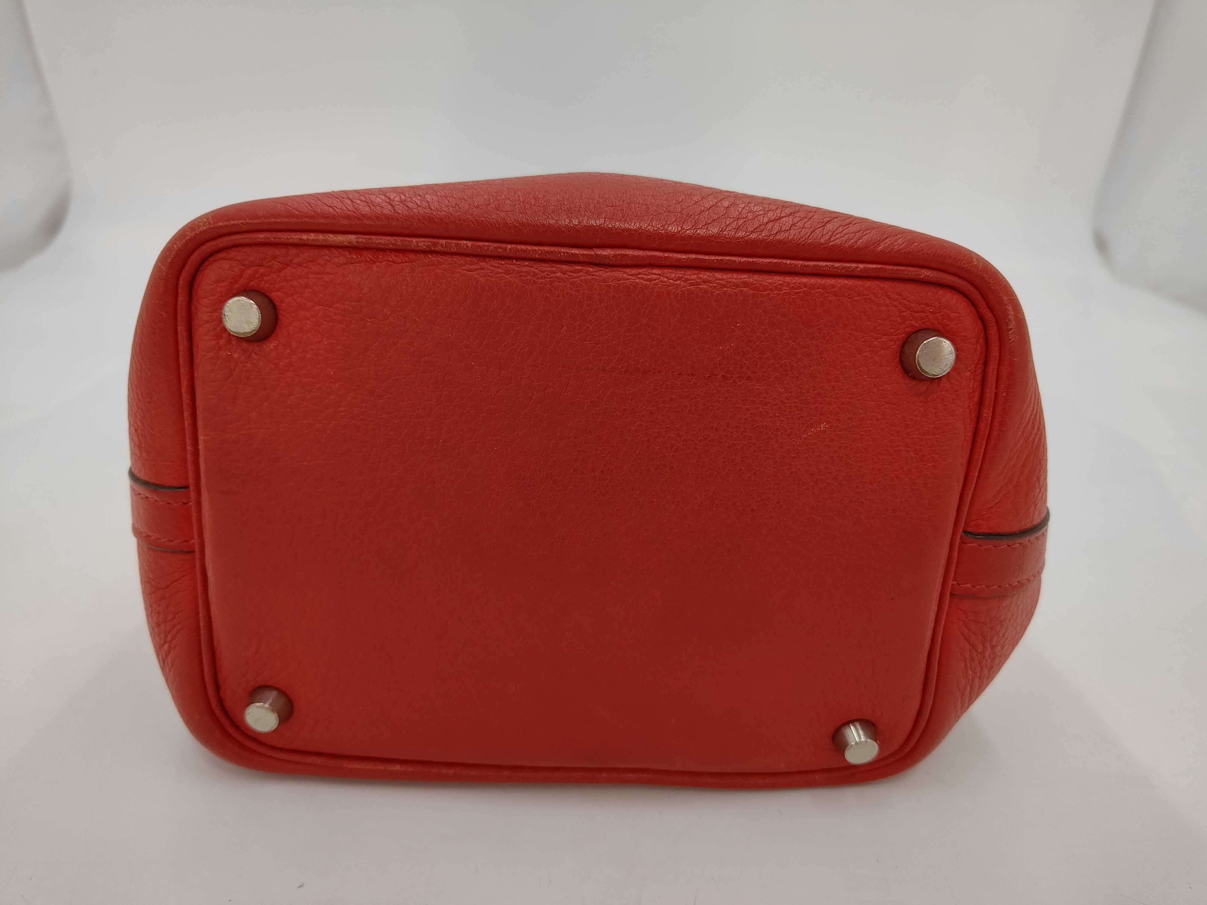 Picotin PM Red Handbag with Silver Hardware H — view 3