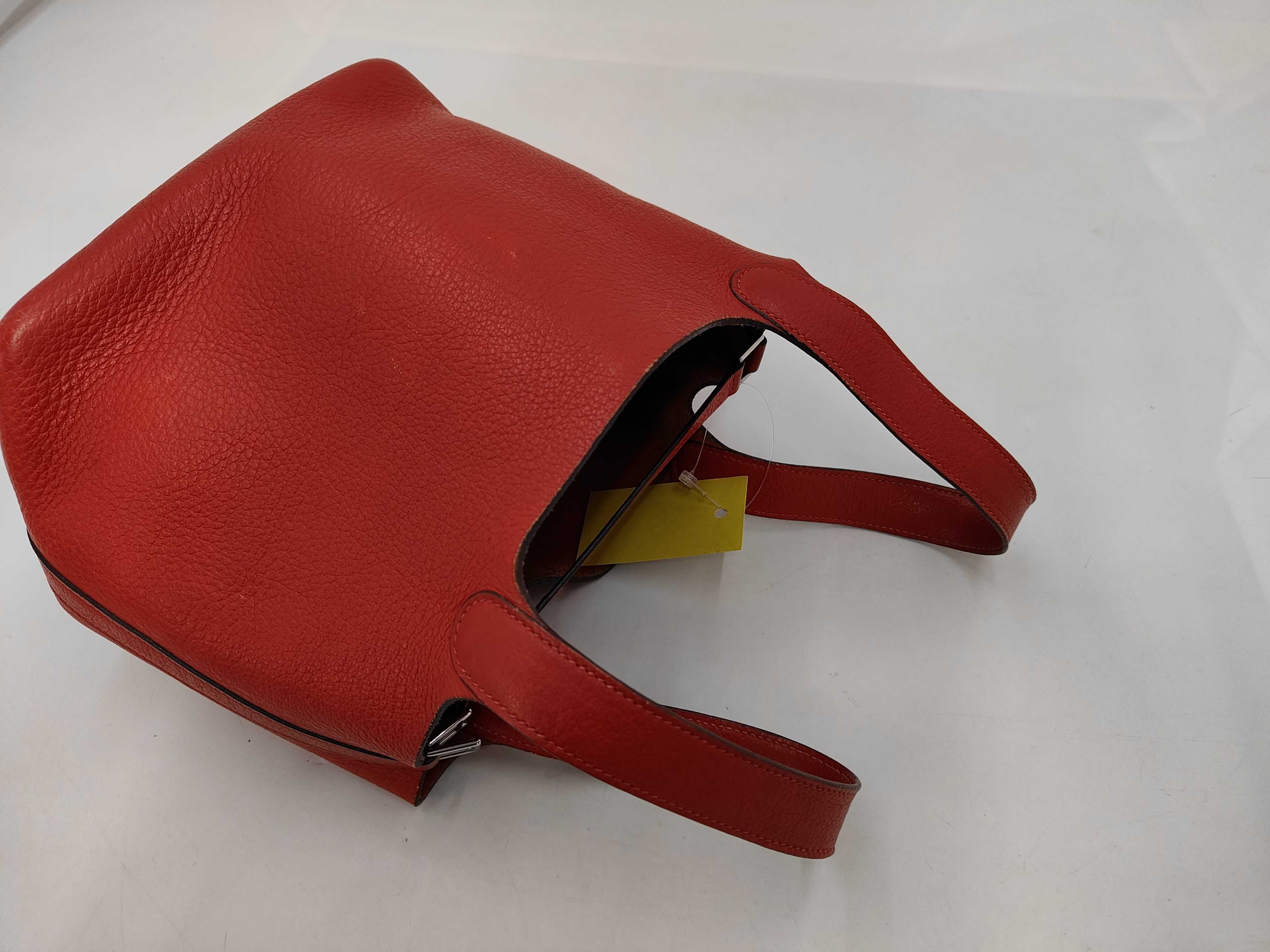Picotin PM Red Handbag with Silver Hardware H — view 5