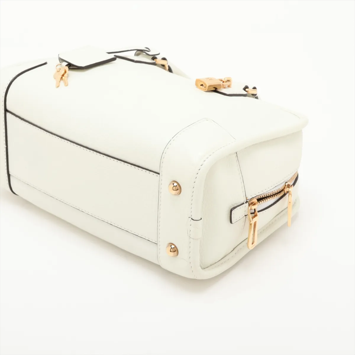Amazona 23 Leather 2-Way Handbag, White — view 3