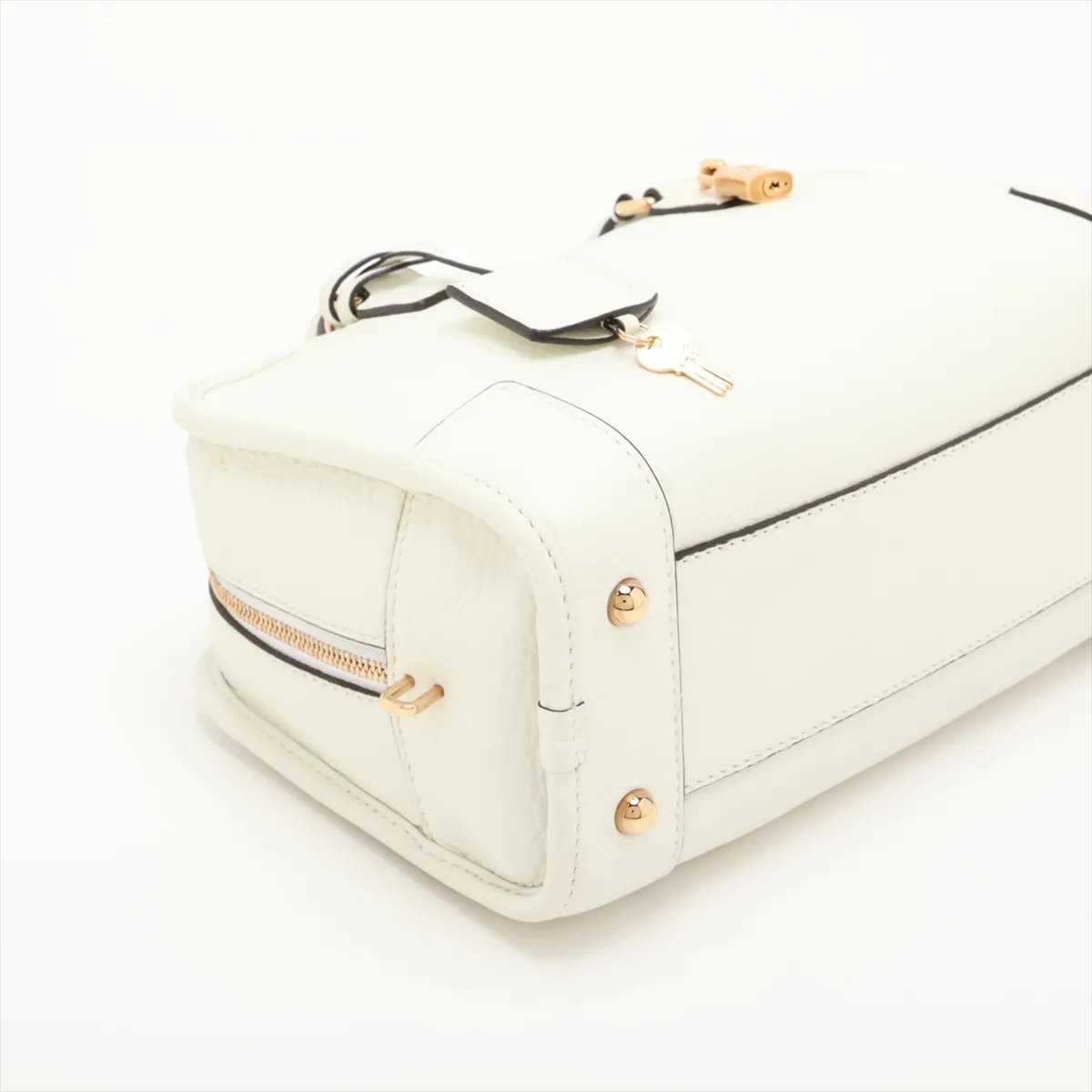 Amazona 23 Leather 2-Way Handbag, White — view 4