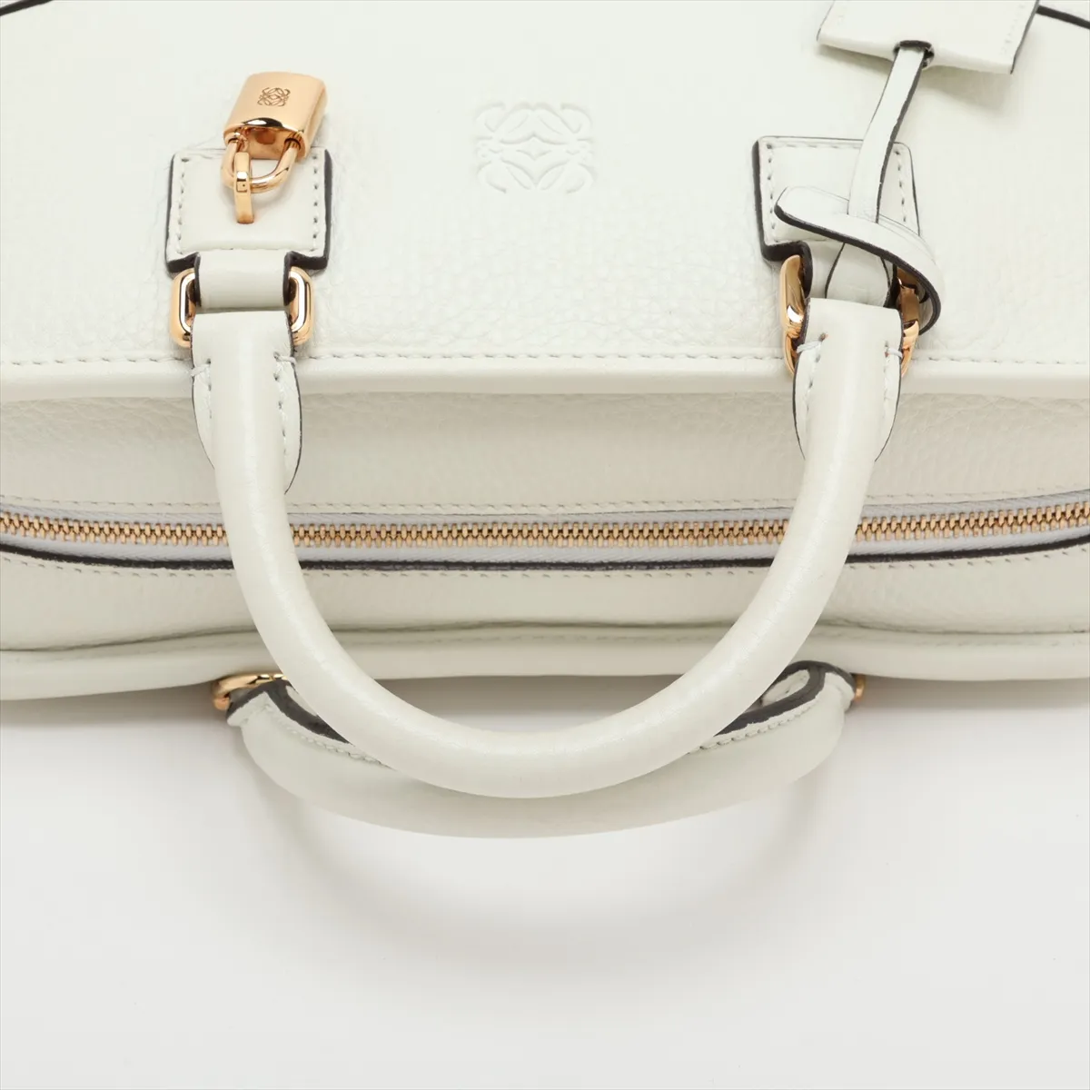 Amazona 23 Leather 2-Way Handbag, White — view 5