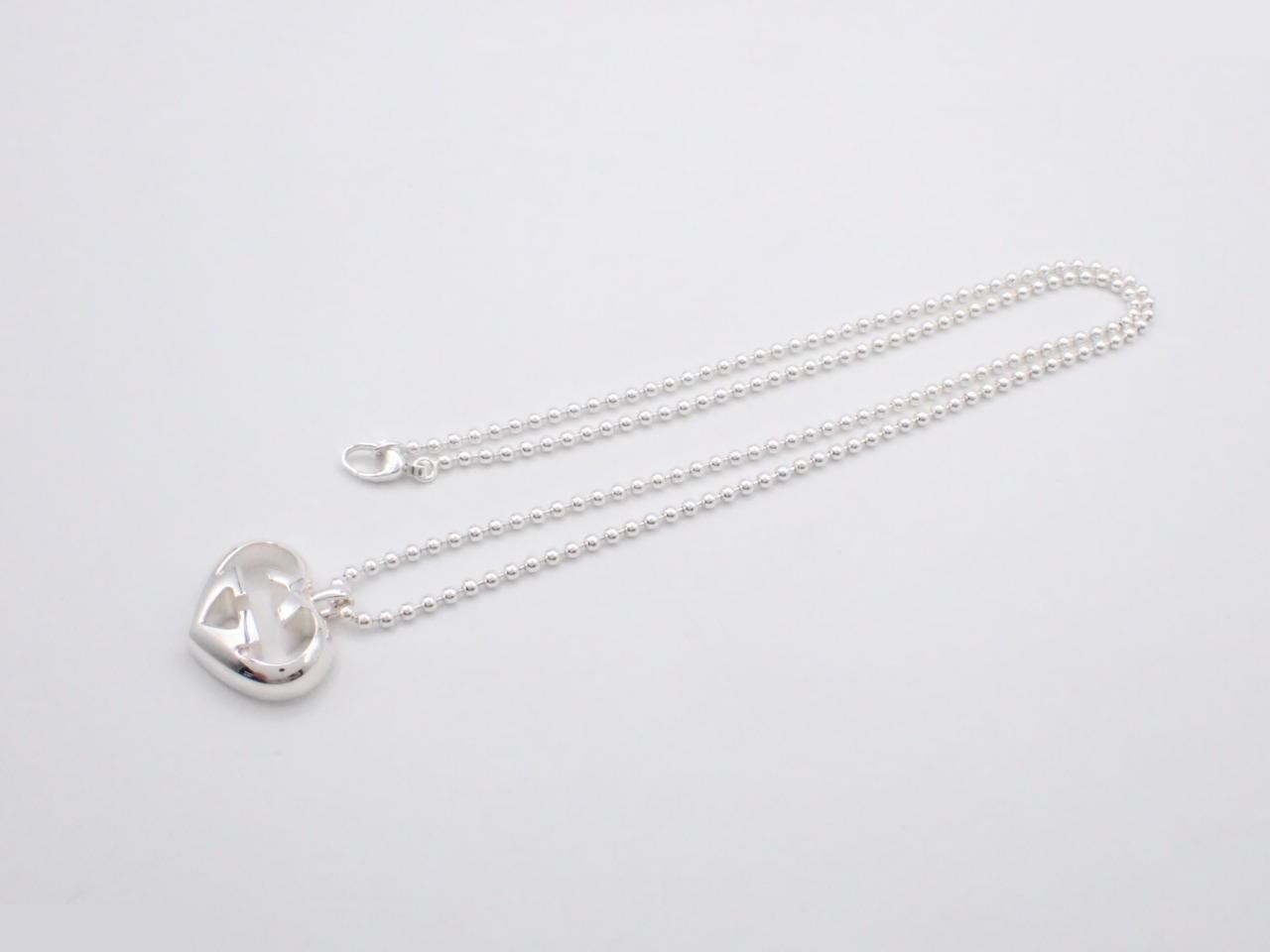 Interlocking G Heart Necklace, SV925/43.7g, 0309J80 — view 3