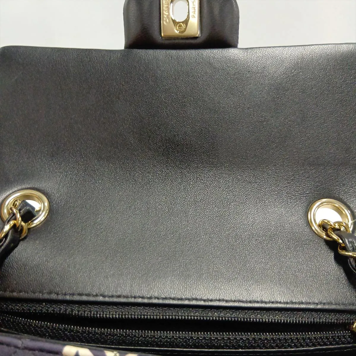 Mini Matelassé 20 Nylon x Lambskin Single Flap Single Chain Bag Black Gold Hardware XT79PEL1 Random Plate A69900 — view 12