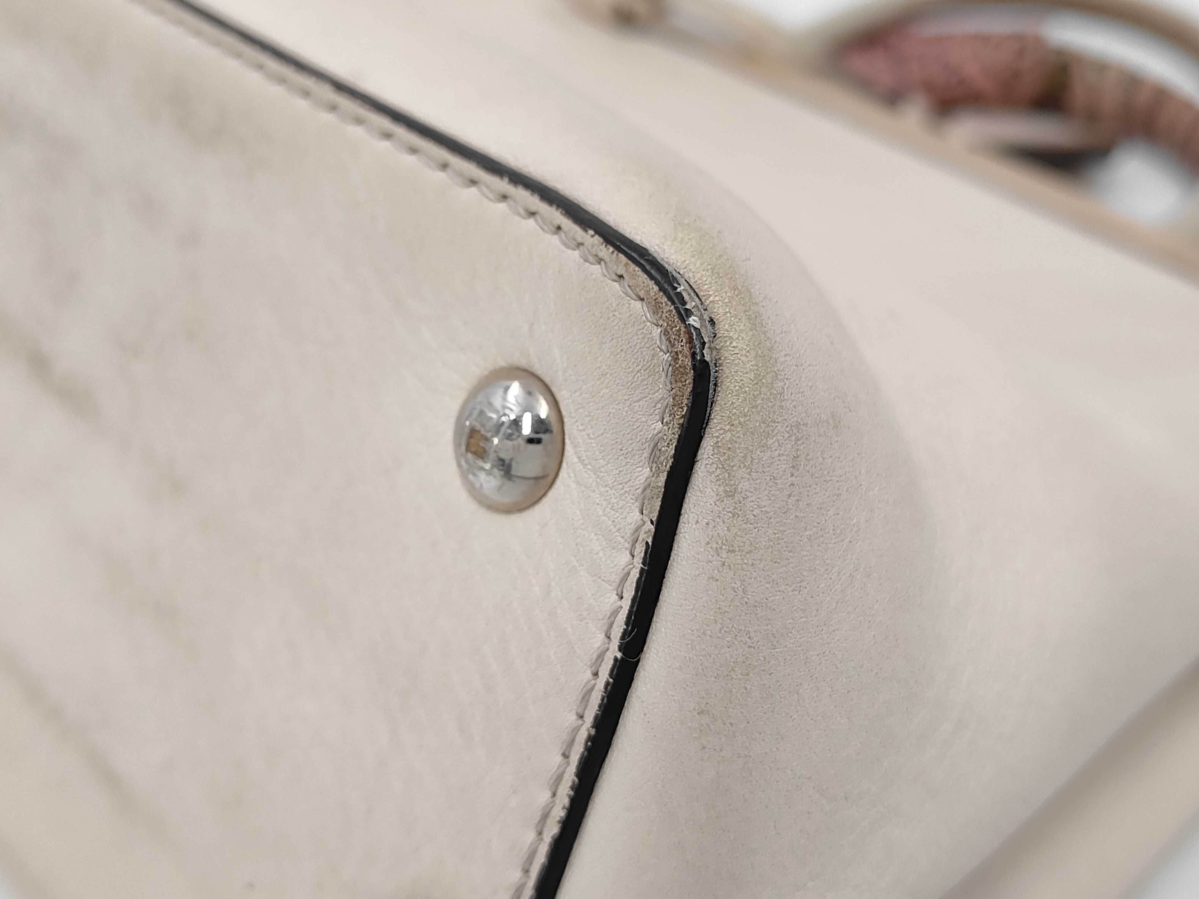 Petite 2Jours 2-Way Handbag, Leather, Beige, with Strap and Scarf. — view 7