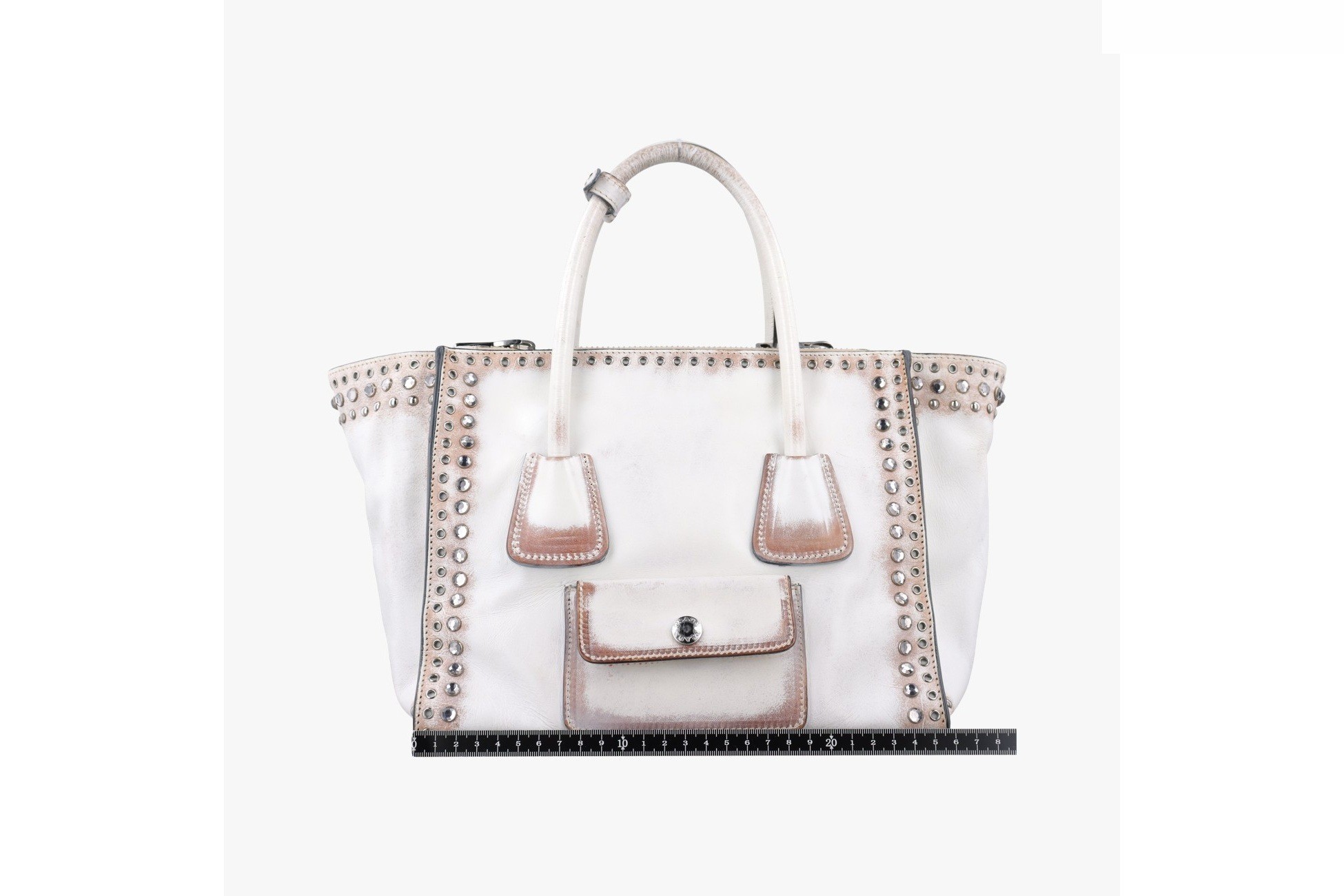 Vitello Vintage Studded Sound Leather White — view 2