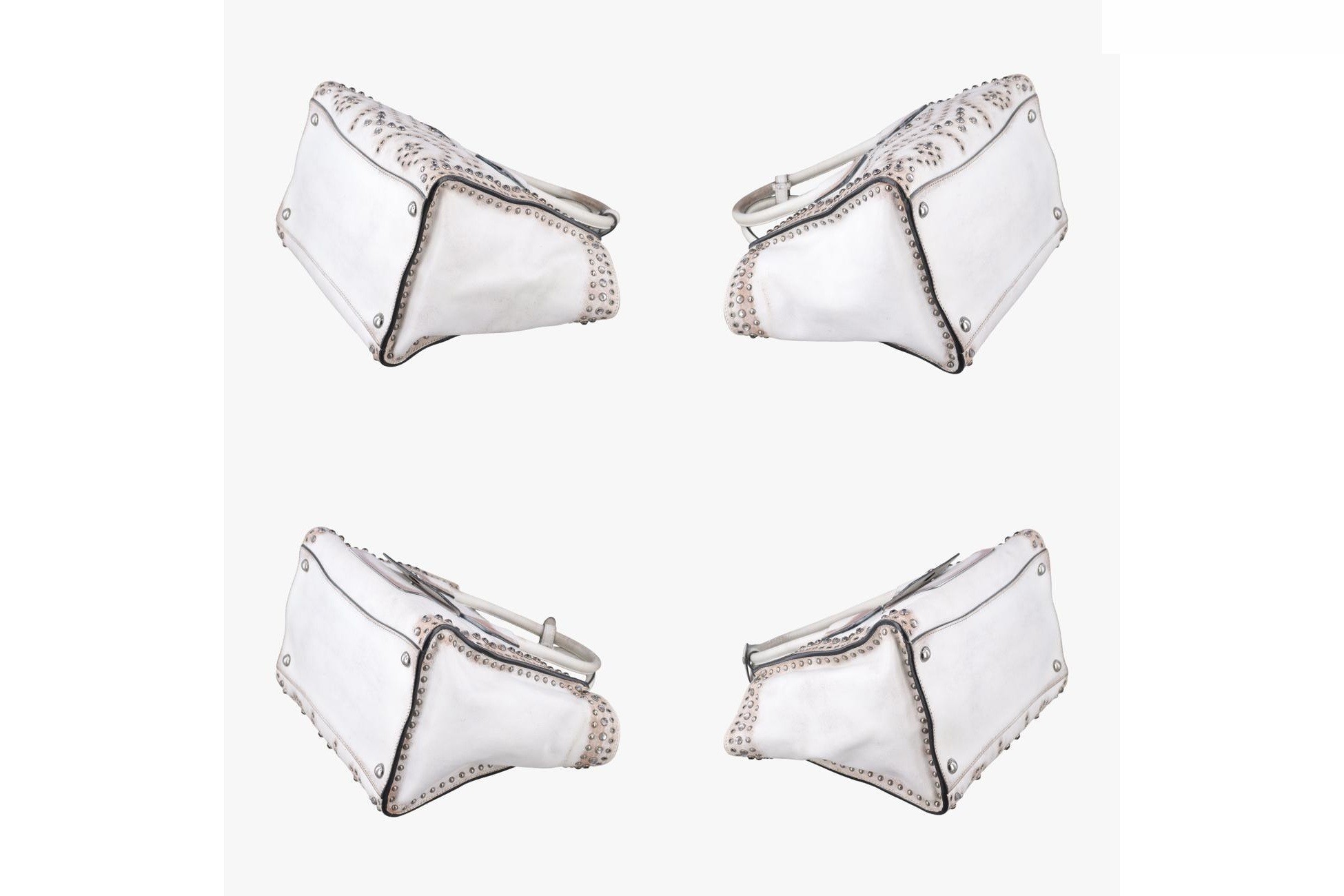Vitello Vintage Studded Sound Leather White — view 4