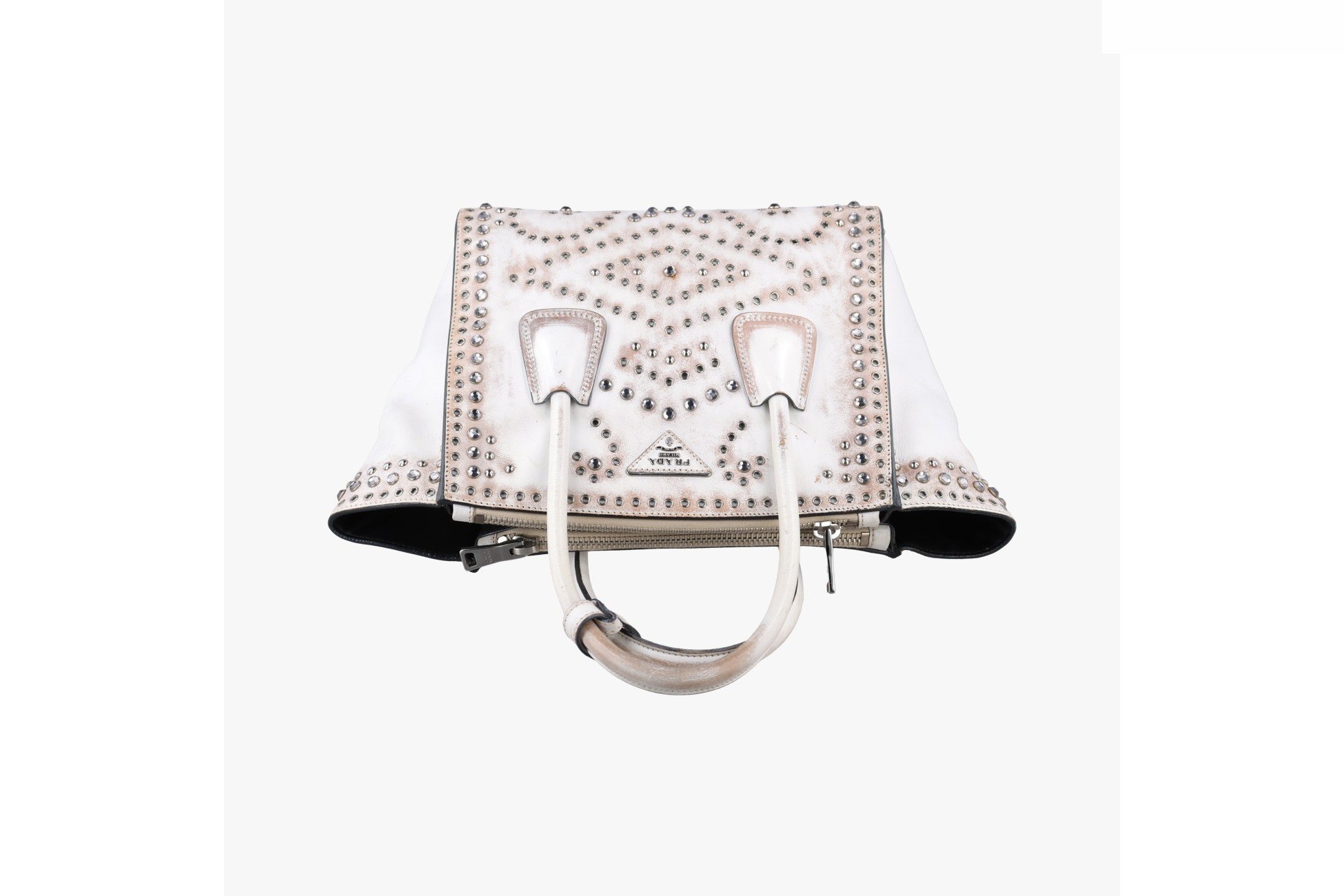 Vitello Vintage Studded Sound Leather White — view 5