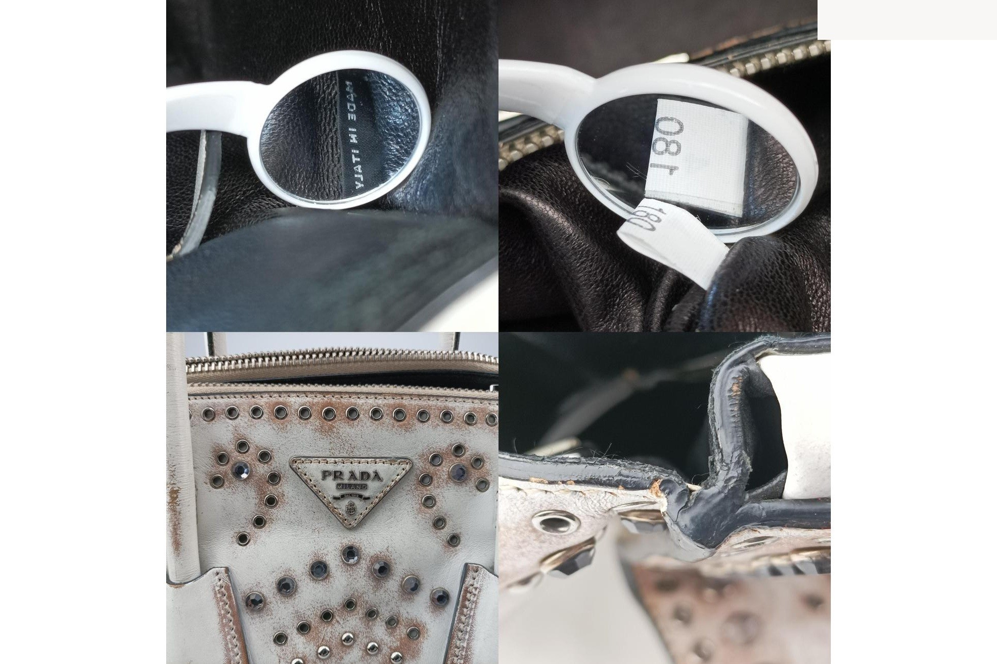 Vitello Vintage Studded Sound Leather White — view 8