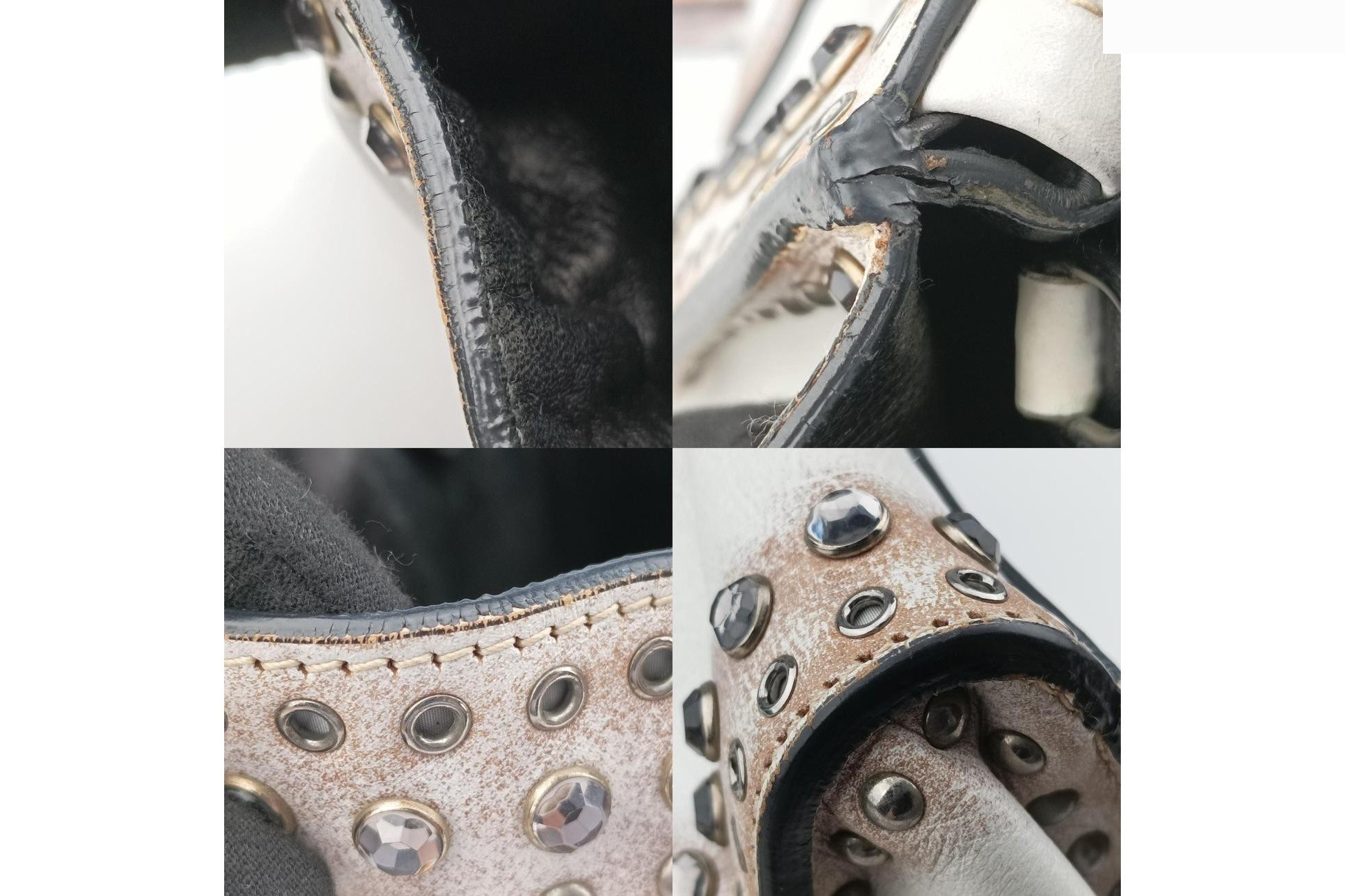 Vitello Vintage Studded Sound Leather White — view 9