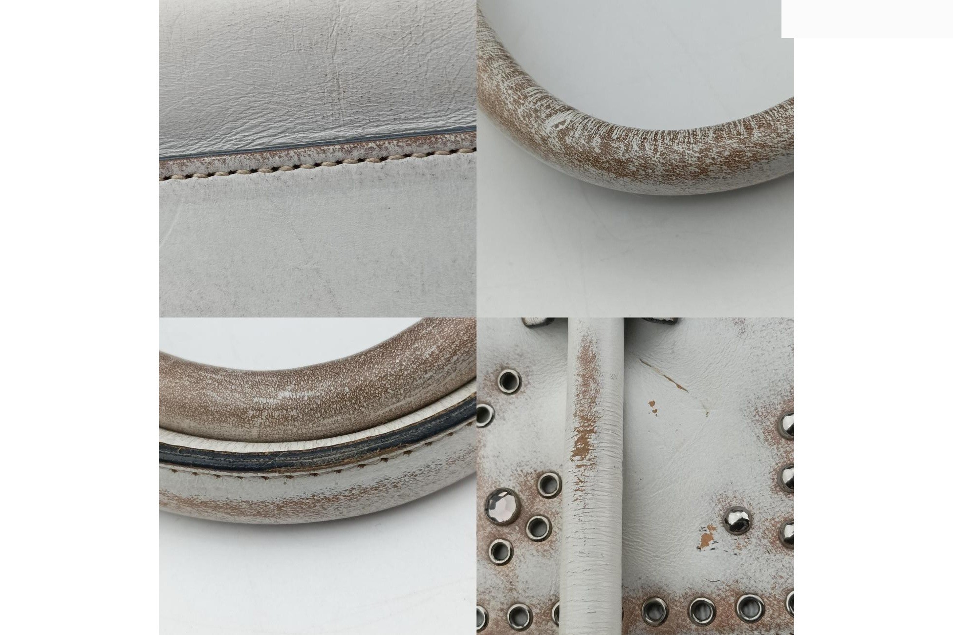 Vitello Vintage Studded Sound Leather White — view 10