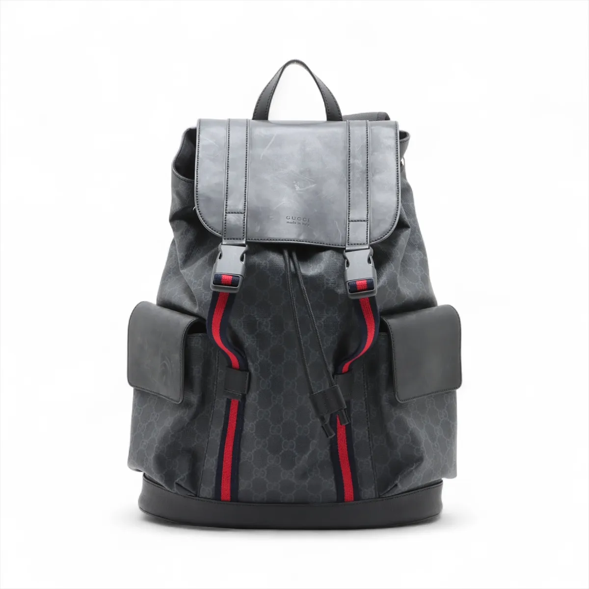 GG Supreme PVC x Leather Backpack/Rucksack, Black, 495563