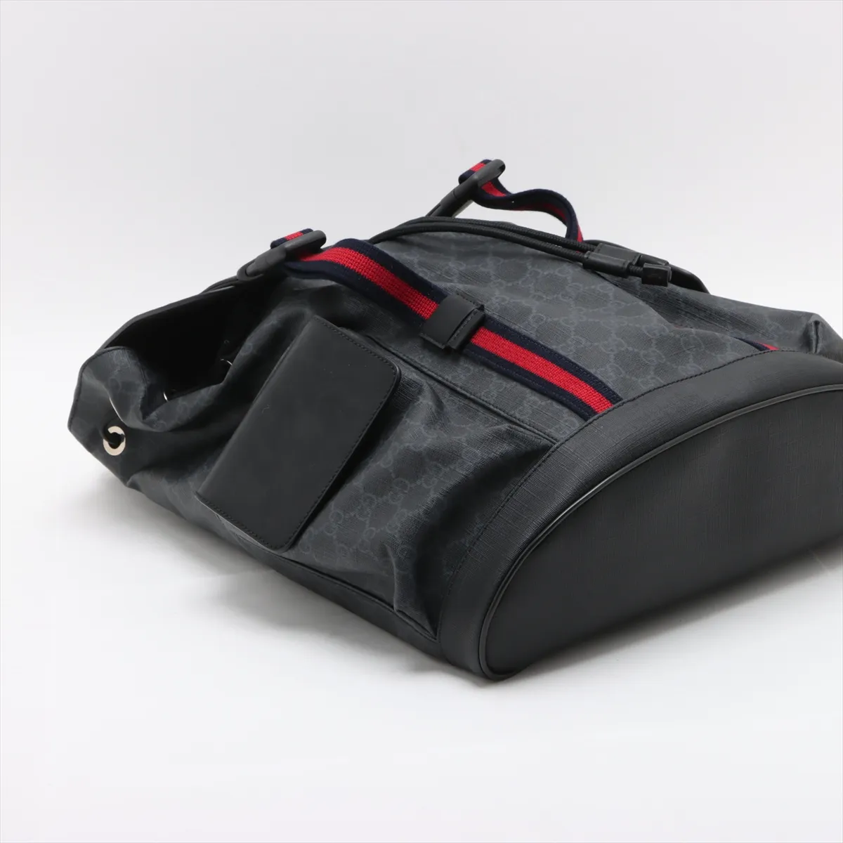 GG Supreme PVC x Leather Backpack/Rucksack, Black, 495563 — view 4