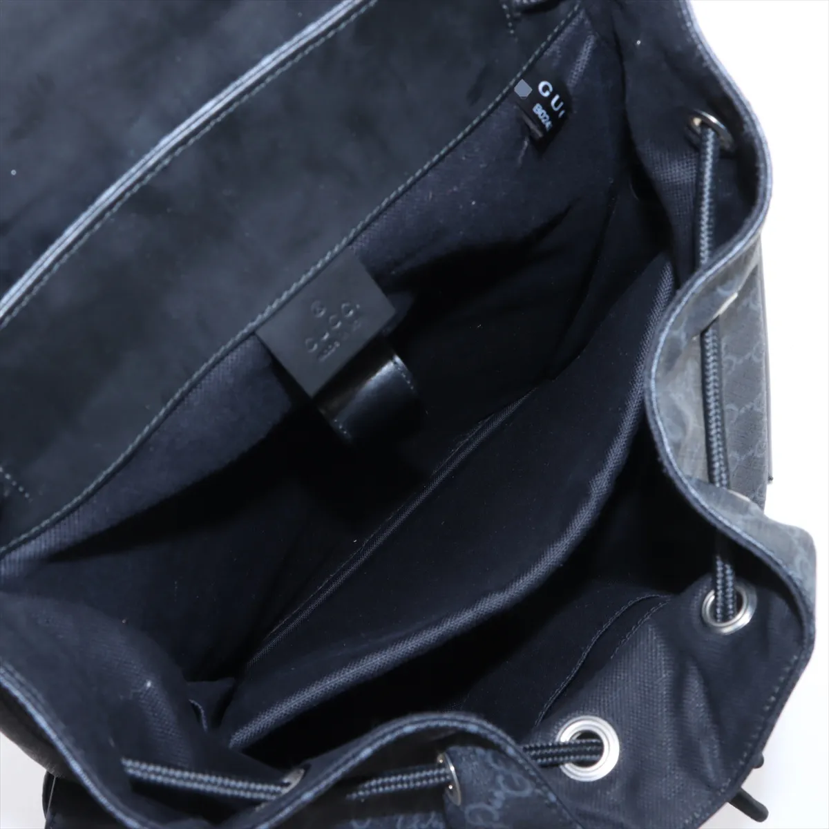 GG Supreme PVC x Leather Backpack/Rucksack, Black, 495563 — view 8