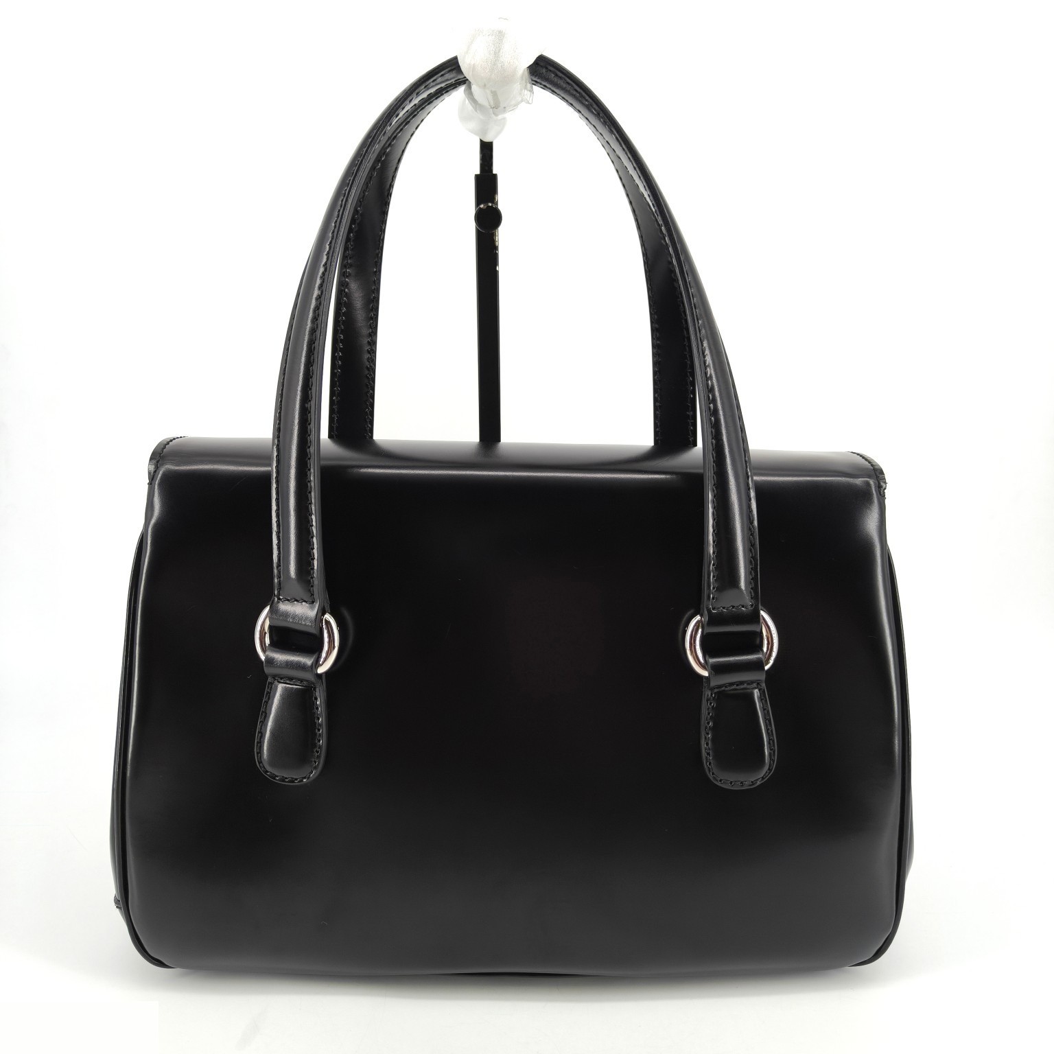 Box Leather Lady Lock Top Handle Flap Ba — view 2