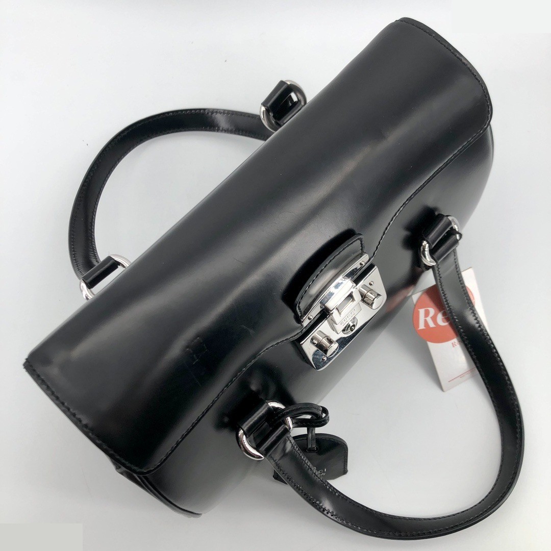 Box Leather Lady Lock Top Handle Flap Ba — view 5
